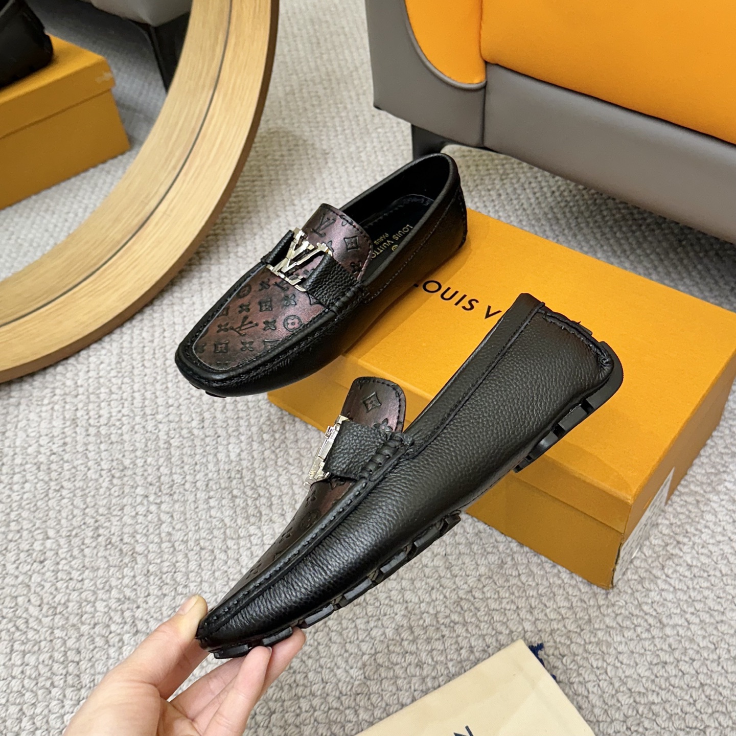 Louis Vuitton Gloria Loafers: Monogram Embossed, Italian Leather, Comfort Fit 5 i1742590529882 8582 0 3