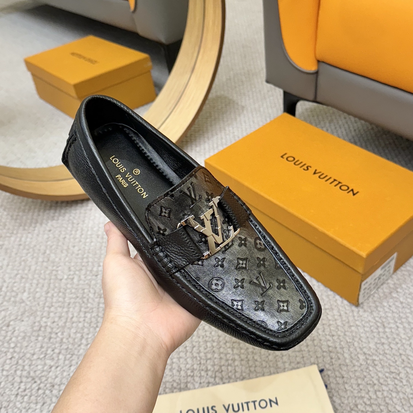 Louis Vuitton Gloria Monogram Embossed Leather Loafer Shoes Size 38-46 6 i1742590547291 8355 0 4