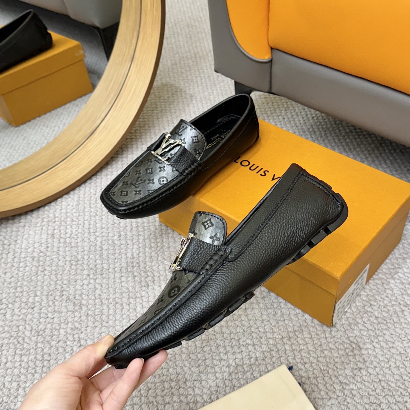 Louis Vuitton Gloria Monogram Embossed Leather Loafer Shoes Size 38-46 5 i1742590547328 7483 0 3
