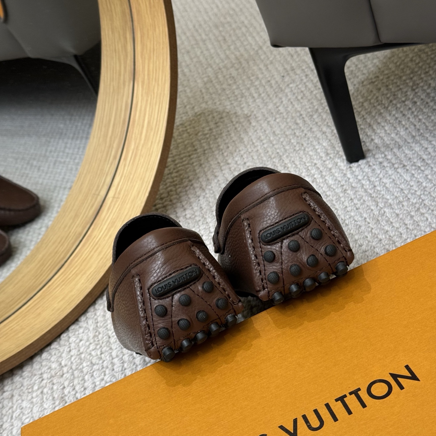 Louis Vuitton Men's Brown Leather Monogram Gloria Loafers/Driving Shoes 10 i1742590619319 9884 0 8