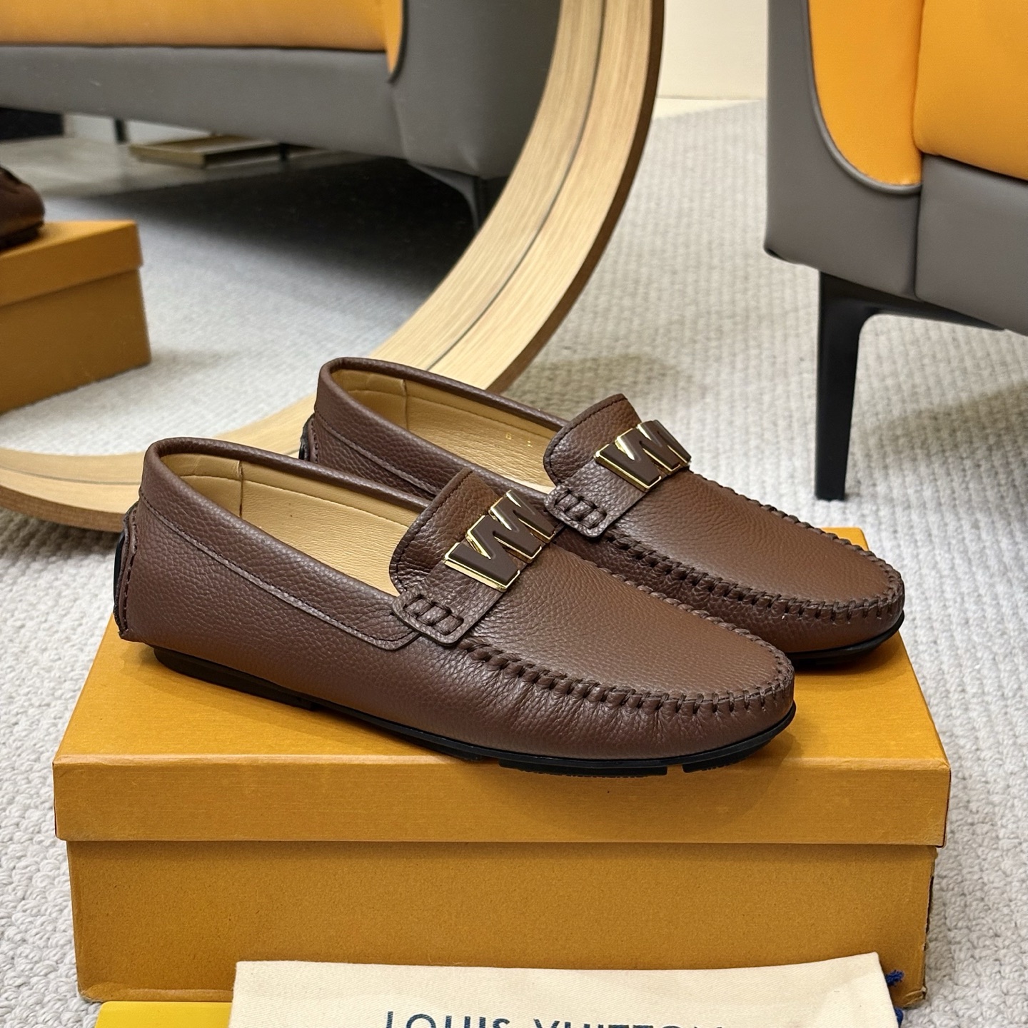 Louis Vuitton GLORIA Monogram Brown Leather Loafers - Size 38-46 4 i1742590750564 7822 0 2