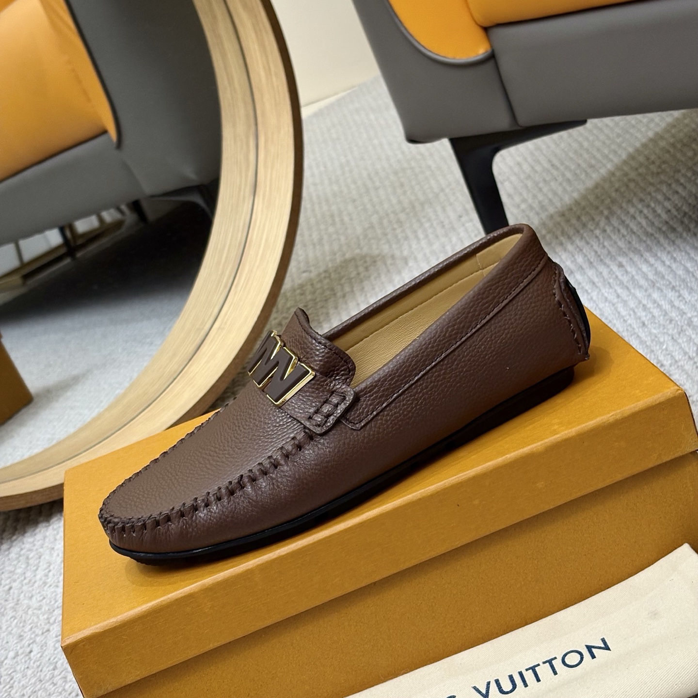 Louis Vuitton GLORIA Monogram Brown Leather Loafers - Size 38-46 7 i1742590751626 9198 0 5