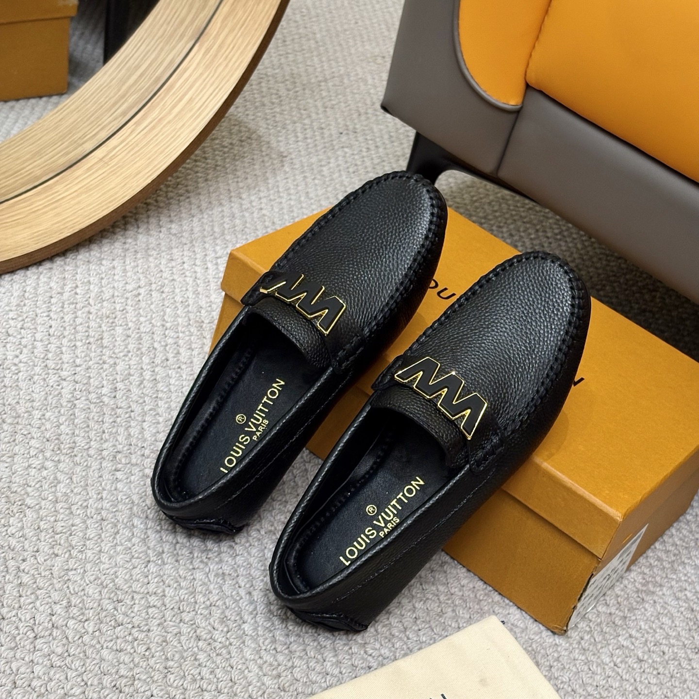 Louis Vuitton Men's Black Leather Monogram Driving Loafers Size 38-46 9 i1742590790538 4206 0 7
