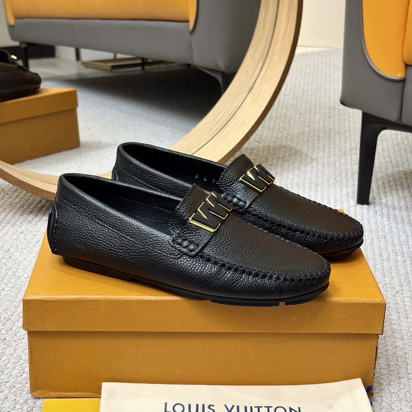 Louis Vuitton Men's Black Leather Monogram Driving Loafers Size 38-46 4 i1742590792773 1971 0 2