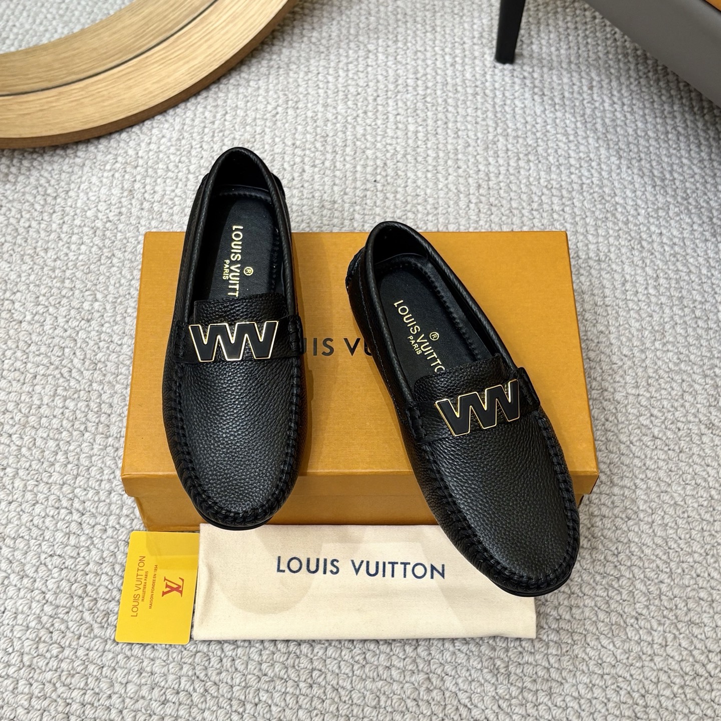 Louis Vuitton Men's Black Leather Monogram Driving Loafers Size 38-46 2 i1742590792792 876 0 0