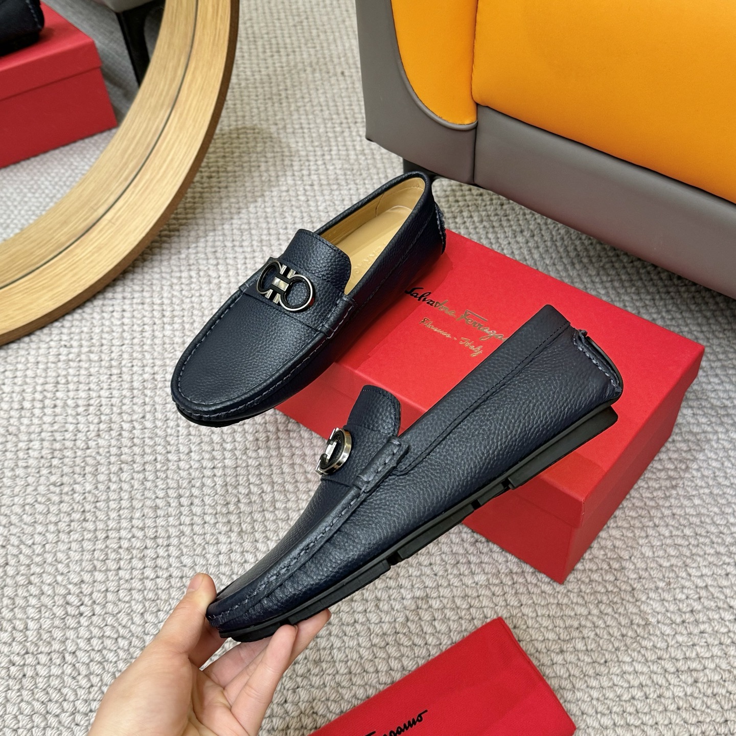 Salvatore Ferragamo Men's Leather Loafers - Italian Craftsmanship 5 i1743699734990 4652 0 3
