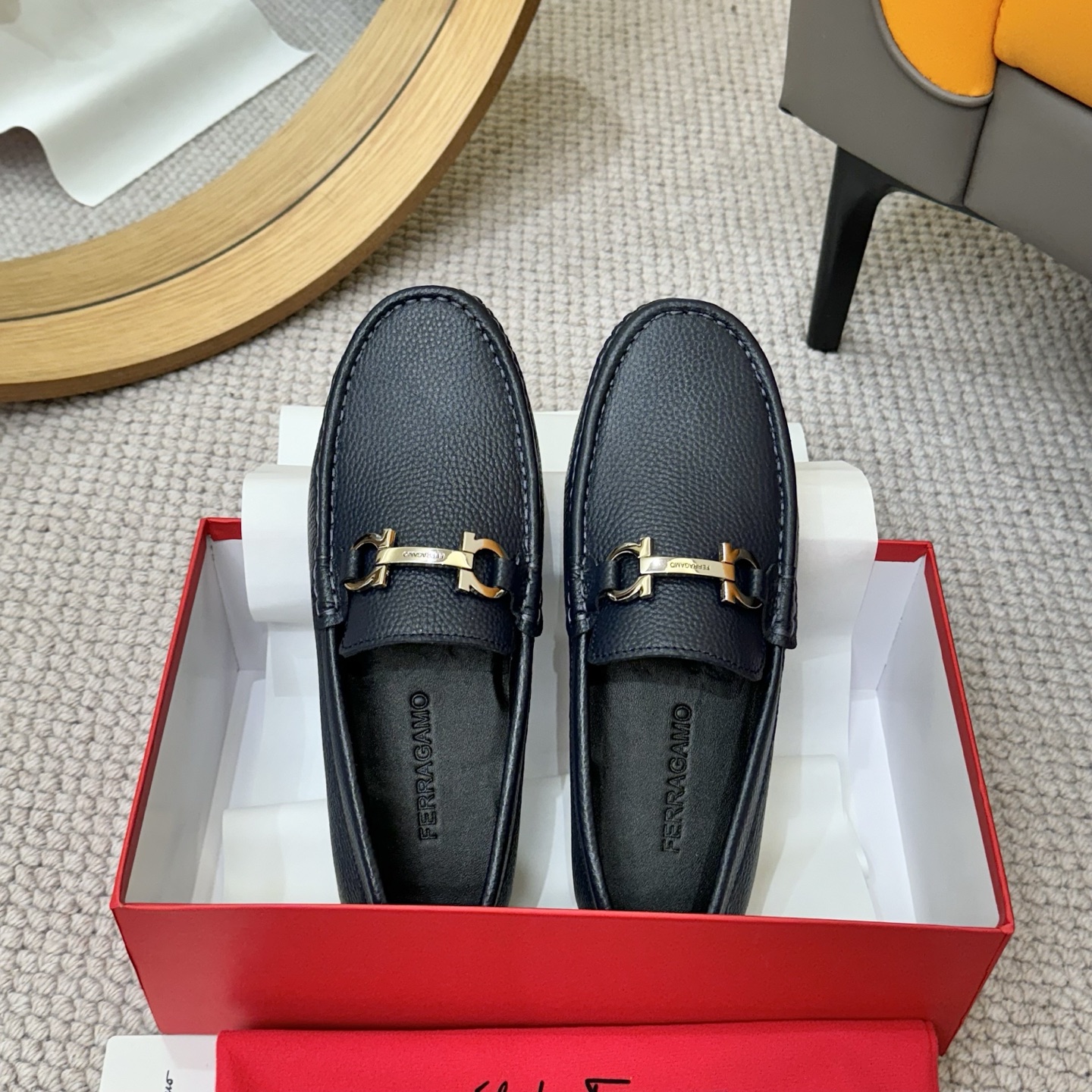 Salvatore Ferragamo Men's Leather Loafers with Iconic Buckle Detail 3 i1743699886449 1713 0 1