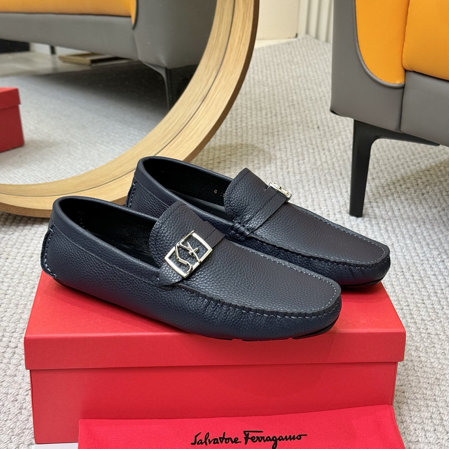Salvatore Ferragamo Men's Leather Loafers with Buckle Detail, size 38-46 4 i1743700101185 2984 0 2