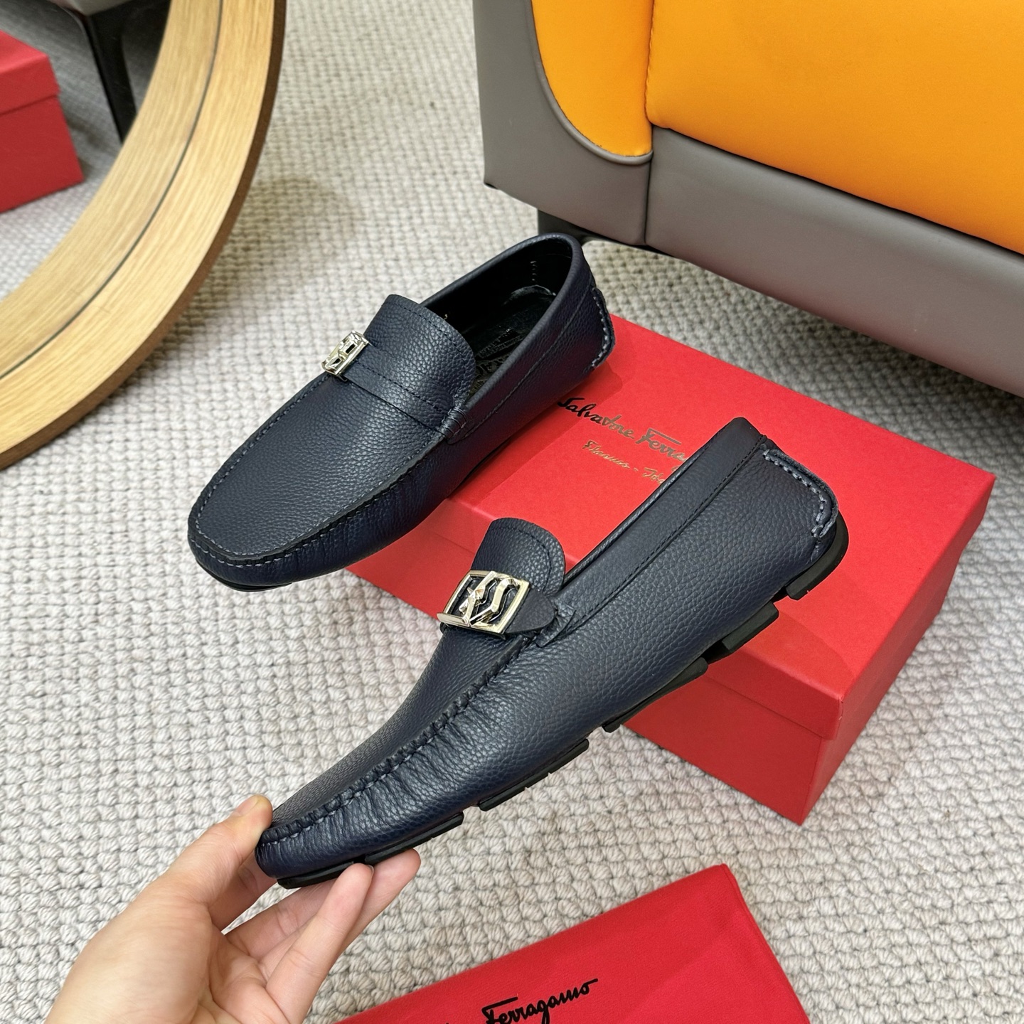 Salvatore Ferragamo Men's Leather Loafers with Buckle Detail, size 38-46 5 i1743700101201 1777 0 3