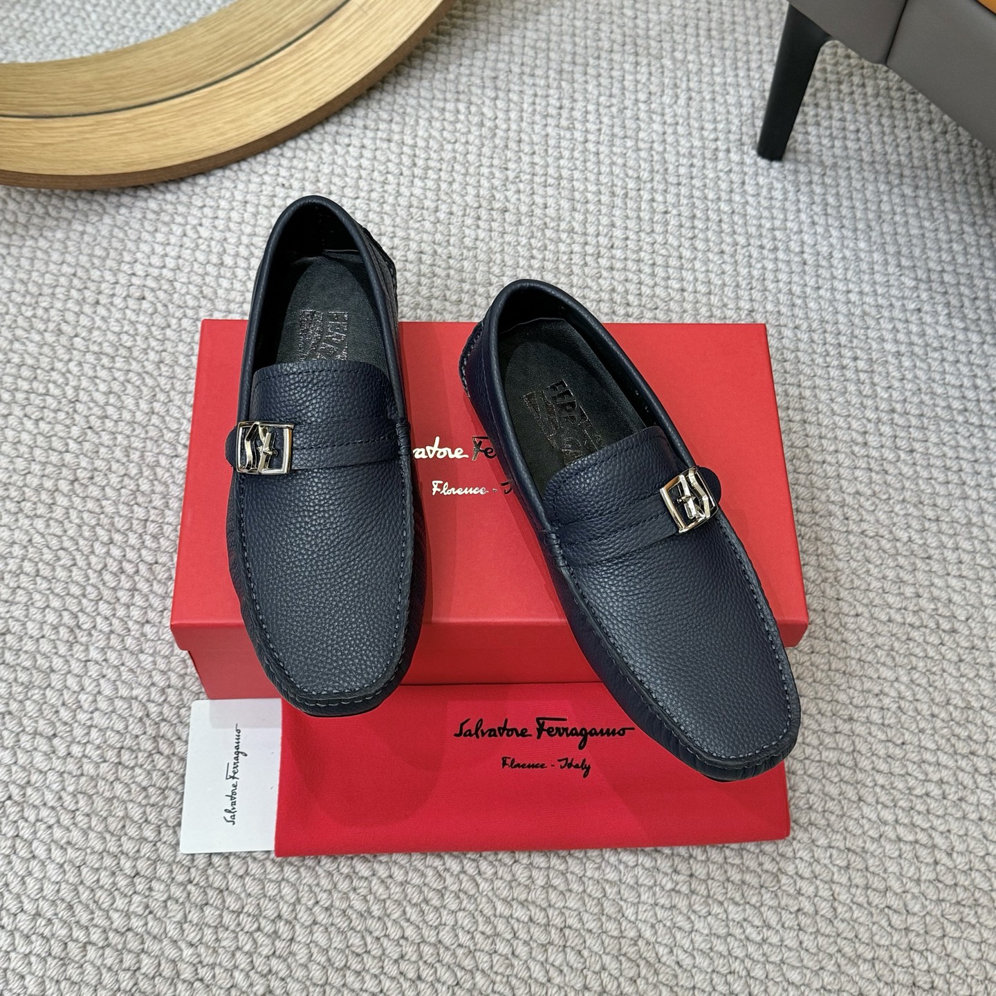 Salvatore Ferragamo Men's Leather Loafers with Buckle Detail, size 38-46 2 i1743700103460 6337 0 0