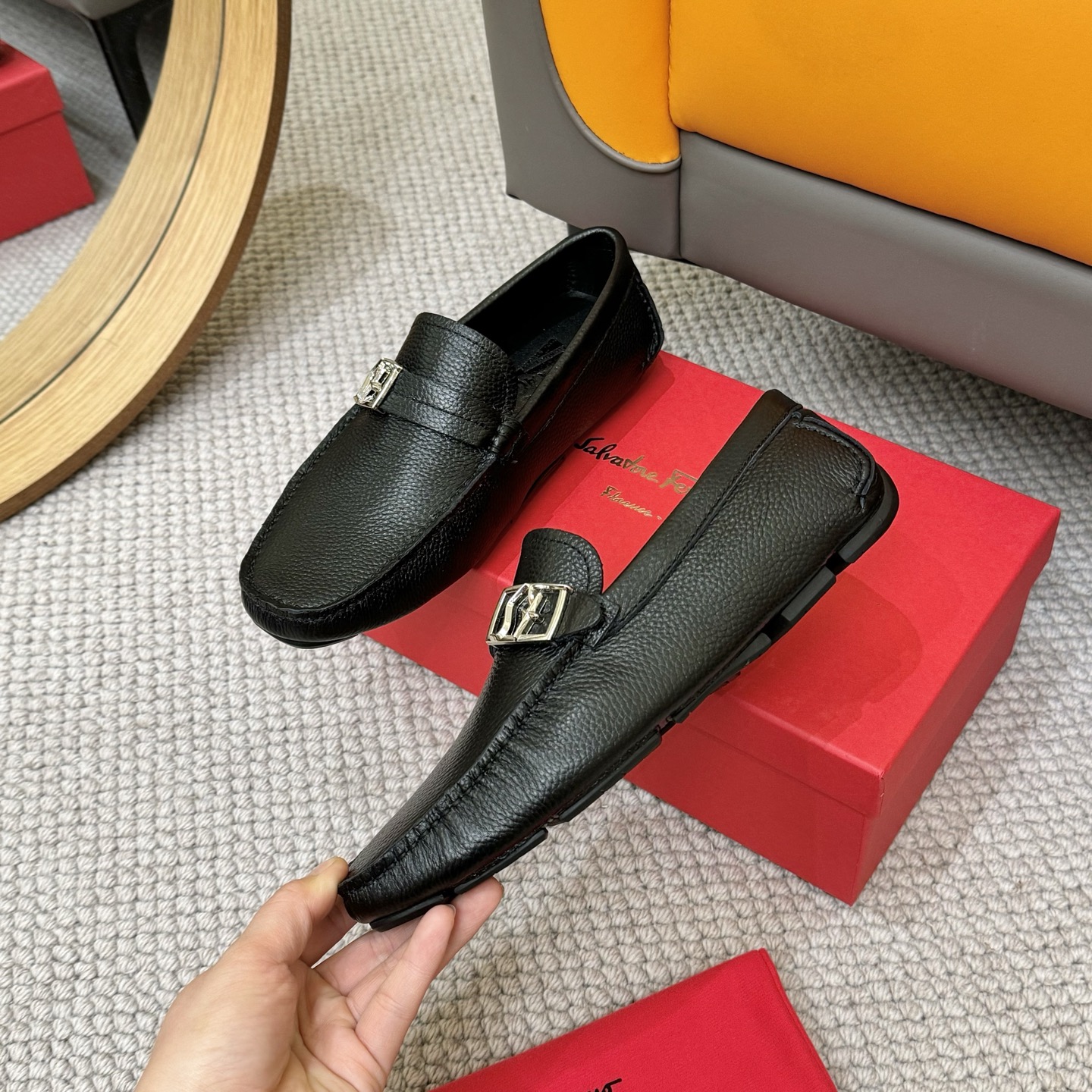 Salvatore Ferragamo Leather Loafers - Italian Calfskin, Water-Dyed Lambskin 5 i1743700118069 7796 0 3