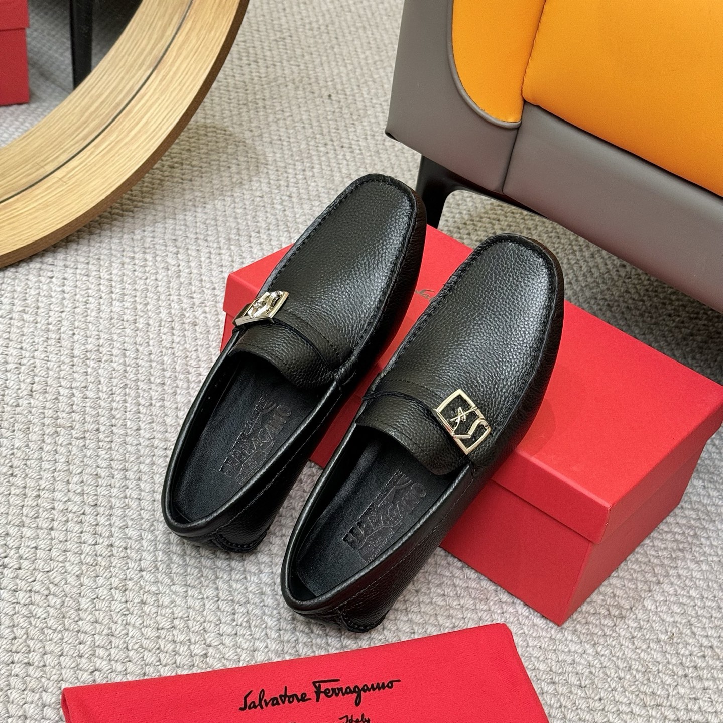 Salvatore Ferragamo Leather Loafers - Italian Calfskin, Water-Dyed Lambskin 9 i1743700118127 9503 0 7