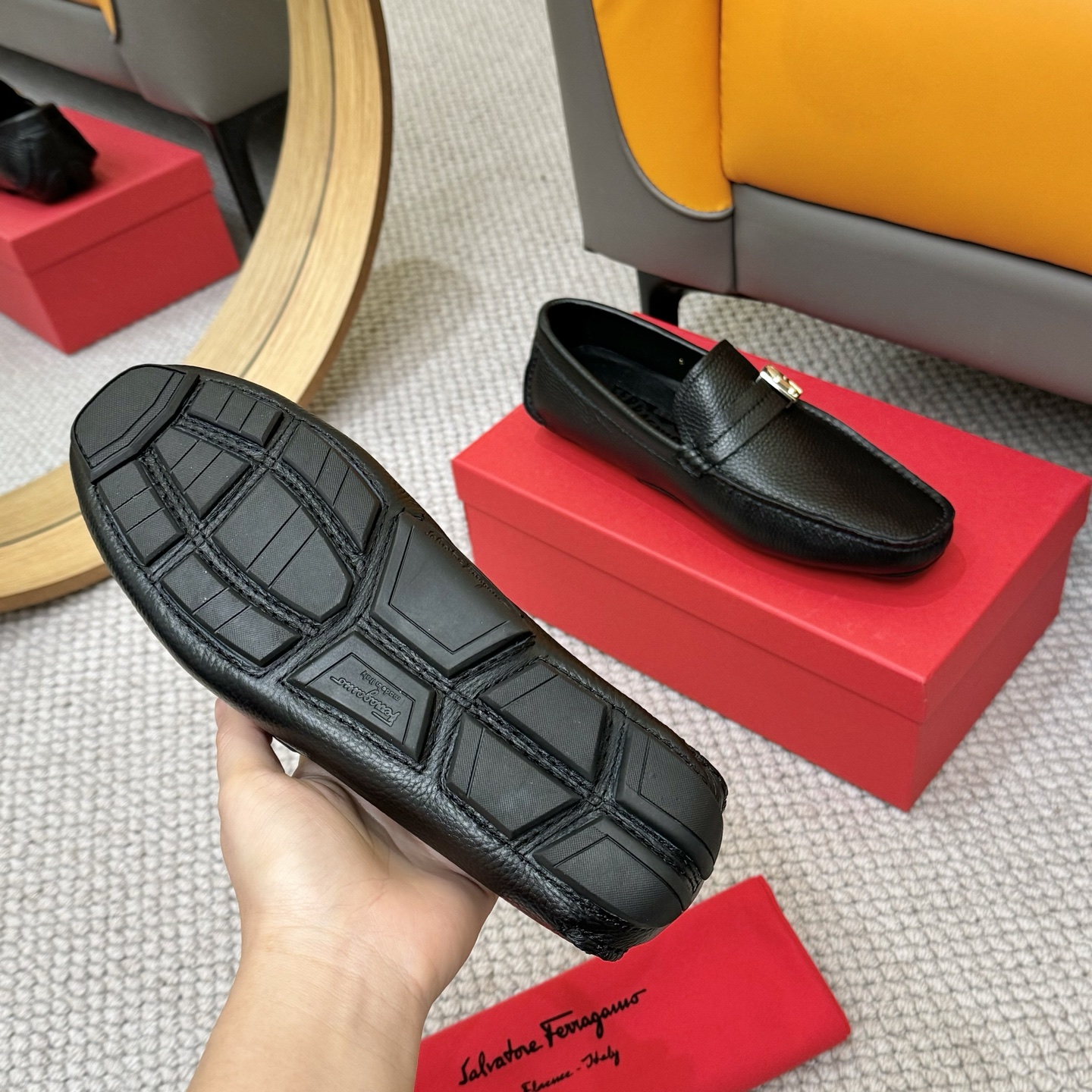 Salvatore Ferragamo Leather Loafers - Italian Calfskin, Water-Dyed Lambskin 8 i1743700118152 3150 0 6