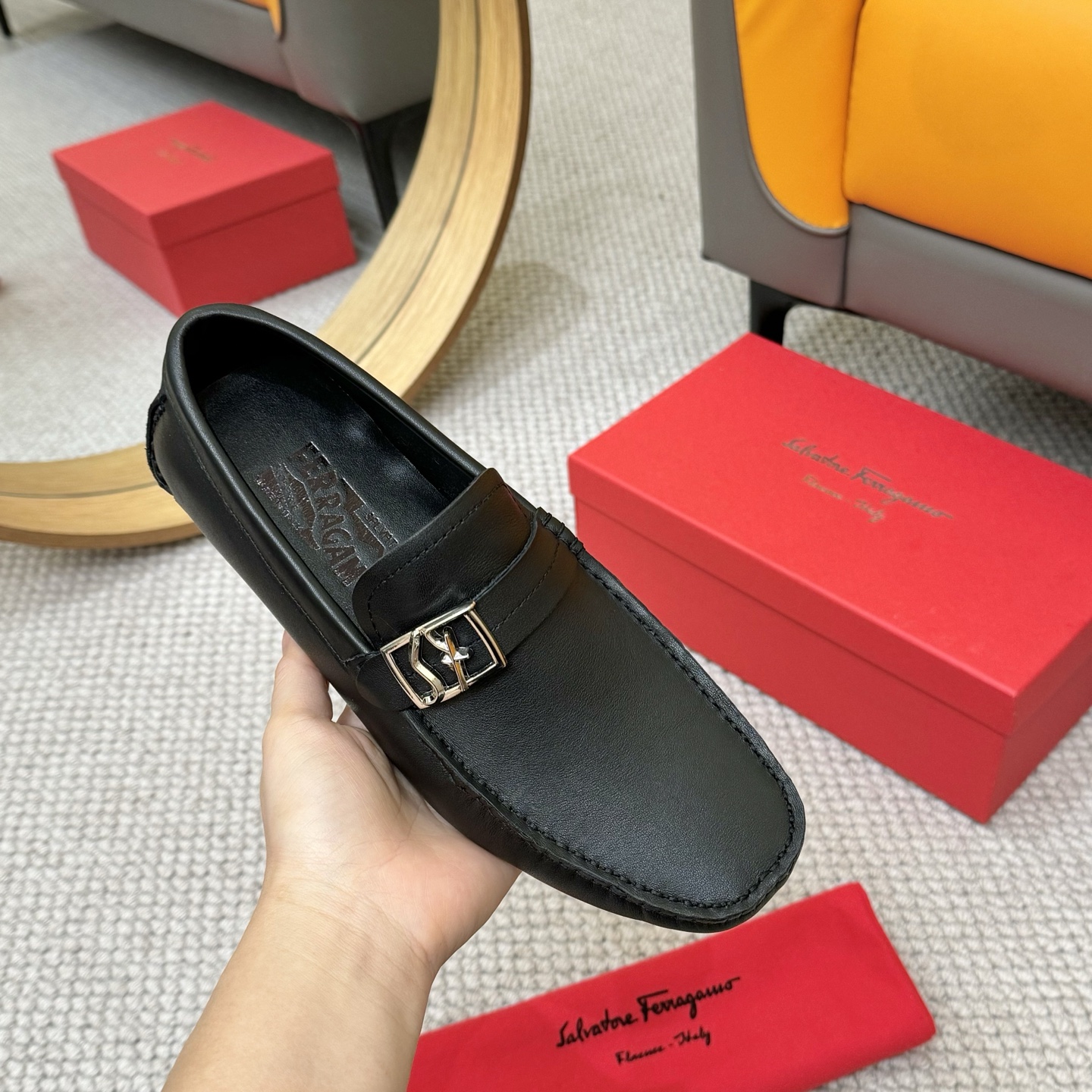 Salvatore Ferragamo Men's Leather Loafers - Italian Craftsmanship, Timeless Style 6 i1743700307199 854 0 4