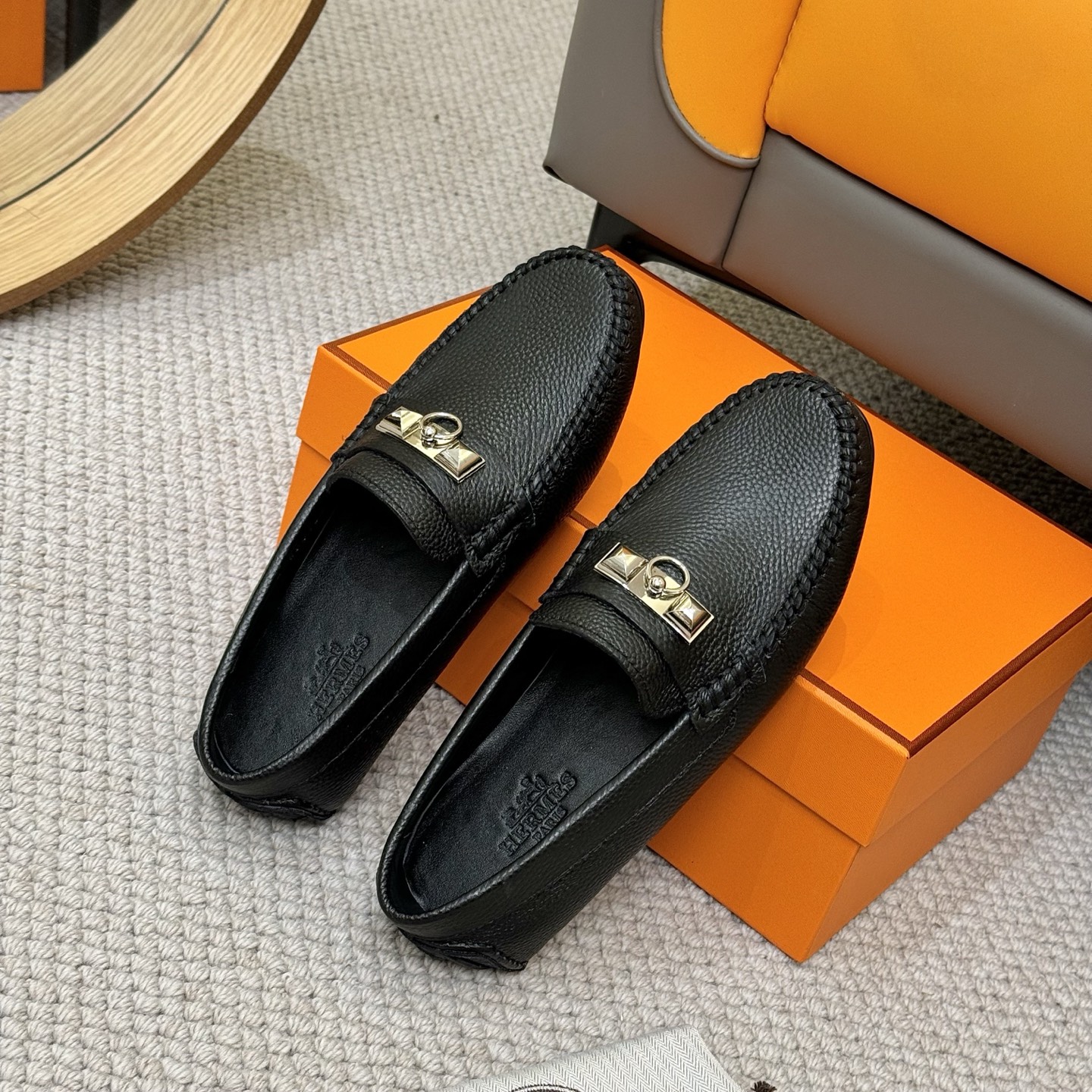 Hermes Men's Leather Loafers | Italian Leather & Genuine Sheepskin Lining 9 i1743700395697 2881 0 7