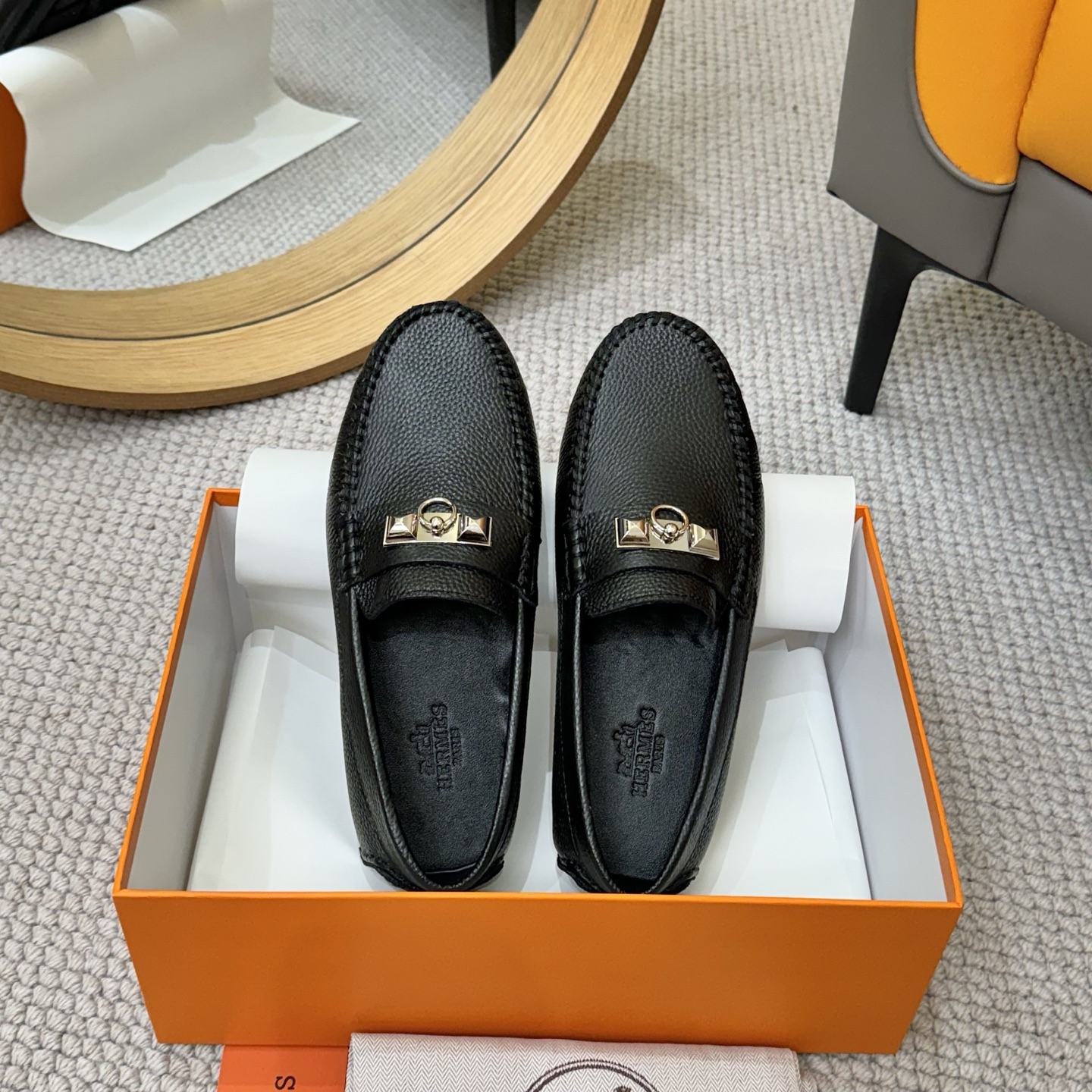 Hermes Men's Leather Loafers | Italian Leather & Genuine Sheepskin Lining 3 i1743700397735 1770 0 1