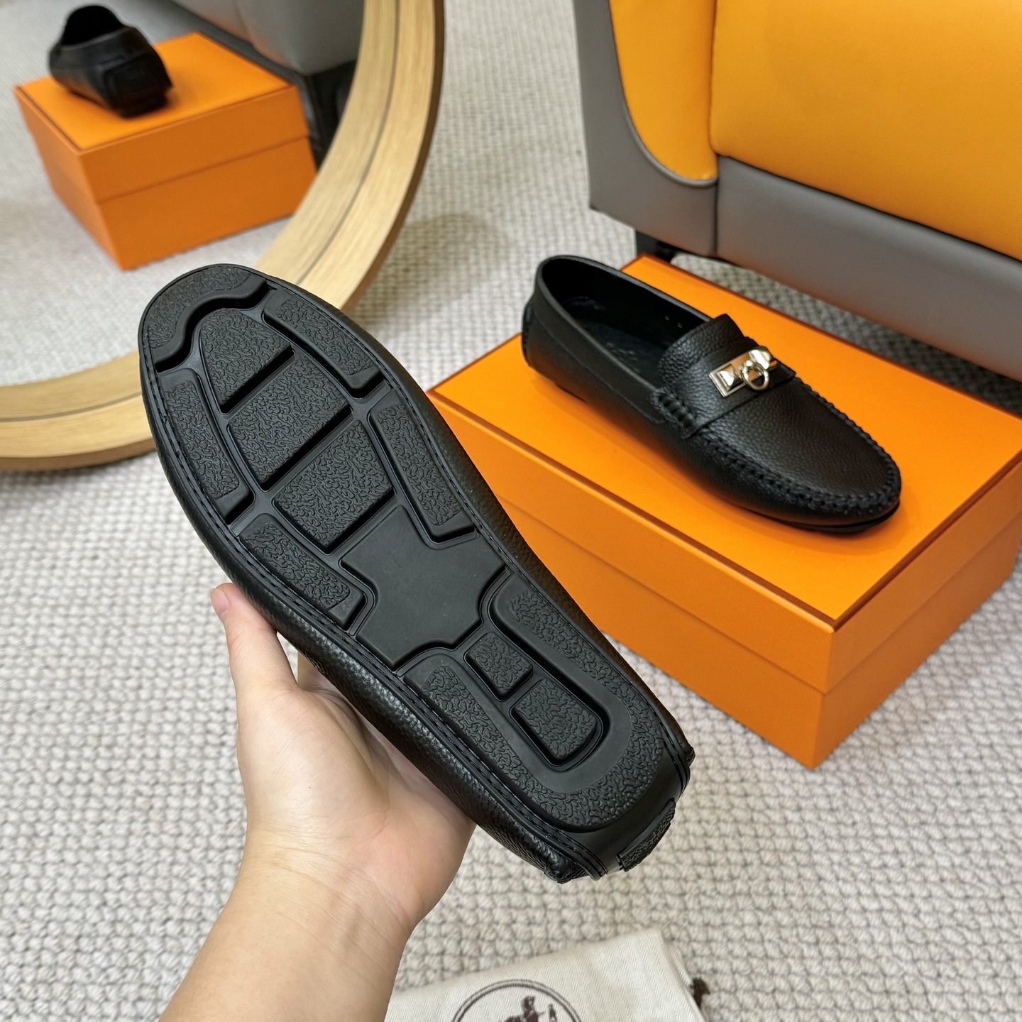 Hermes Men's Leather Loafers | Italian Leather & Genuine Sheepskin Lining 8 i1743700397741 8624 0 6