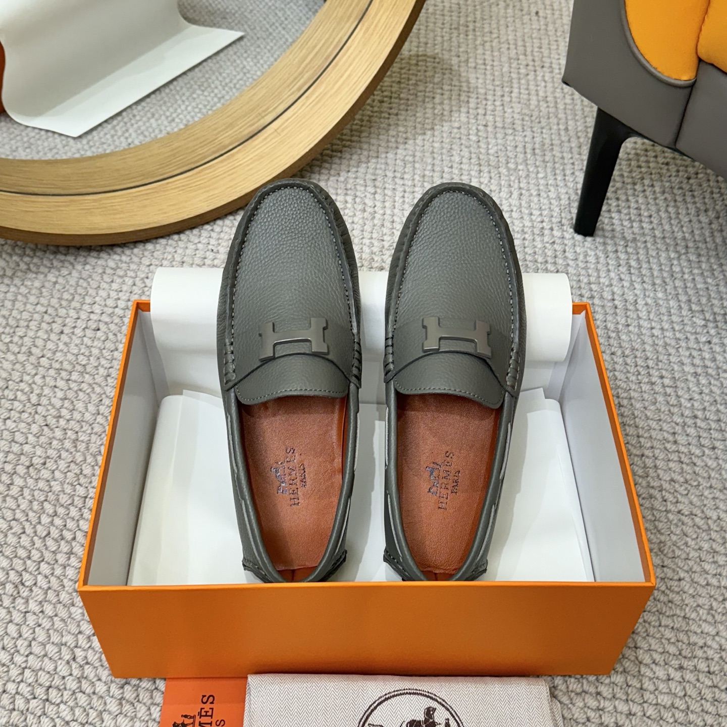 Hermès Men's Leather Loafers - Italian Calfskin, Comfortable Slip-Ons 3 i1743700428903 6287 0 1