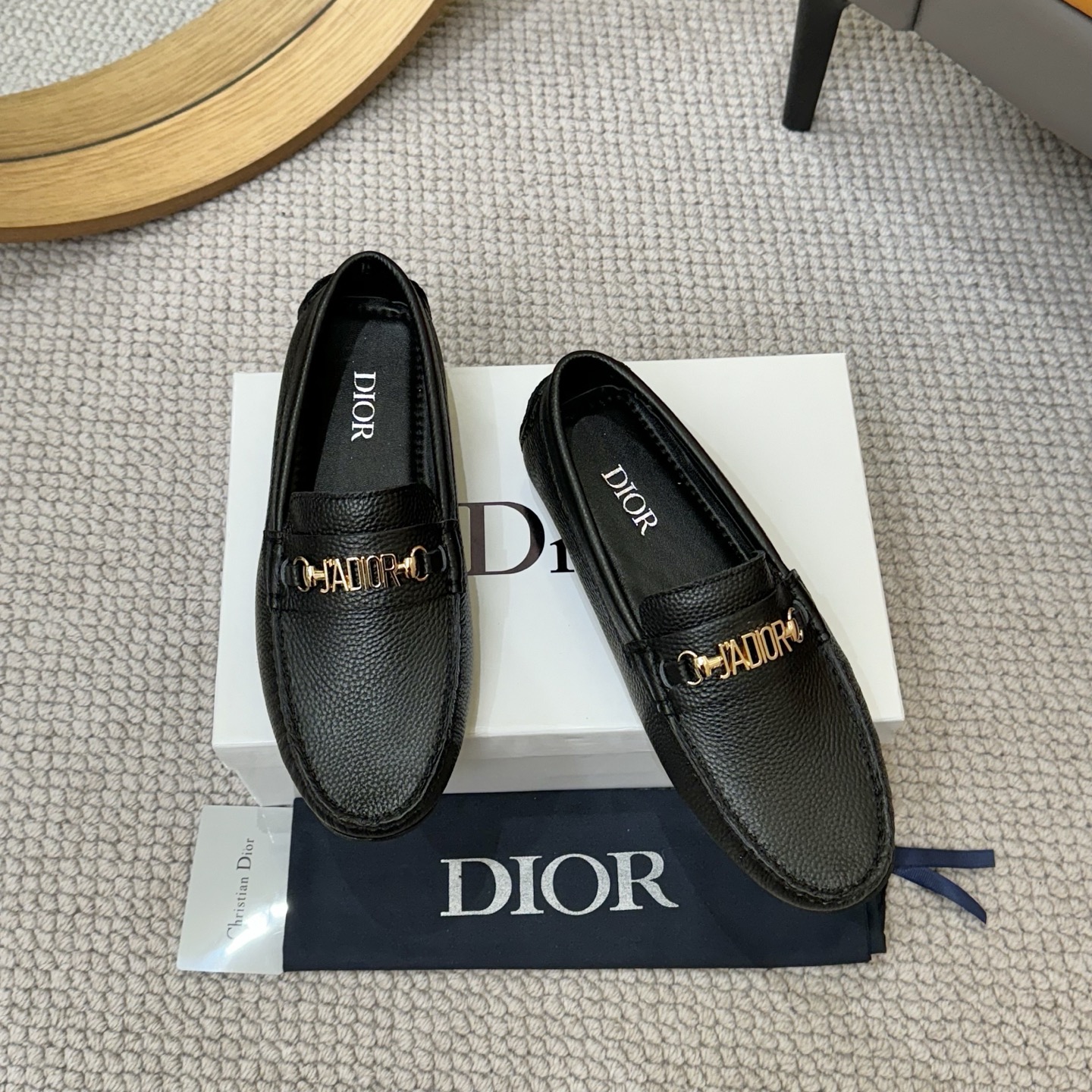 Dior Men's Black Leather Loafers with "J'ADIOR" Detail - Size 38-46 2 i1743700659369 5976 0 0