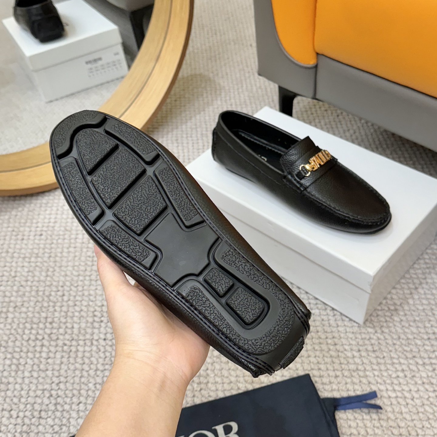 Dior Men's Black Leather Loafers with "J'ADIOR" Detail - Size 38-46 8 i1743700659442 1560 0 6
