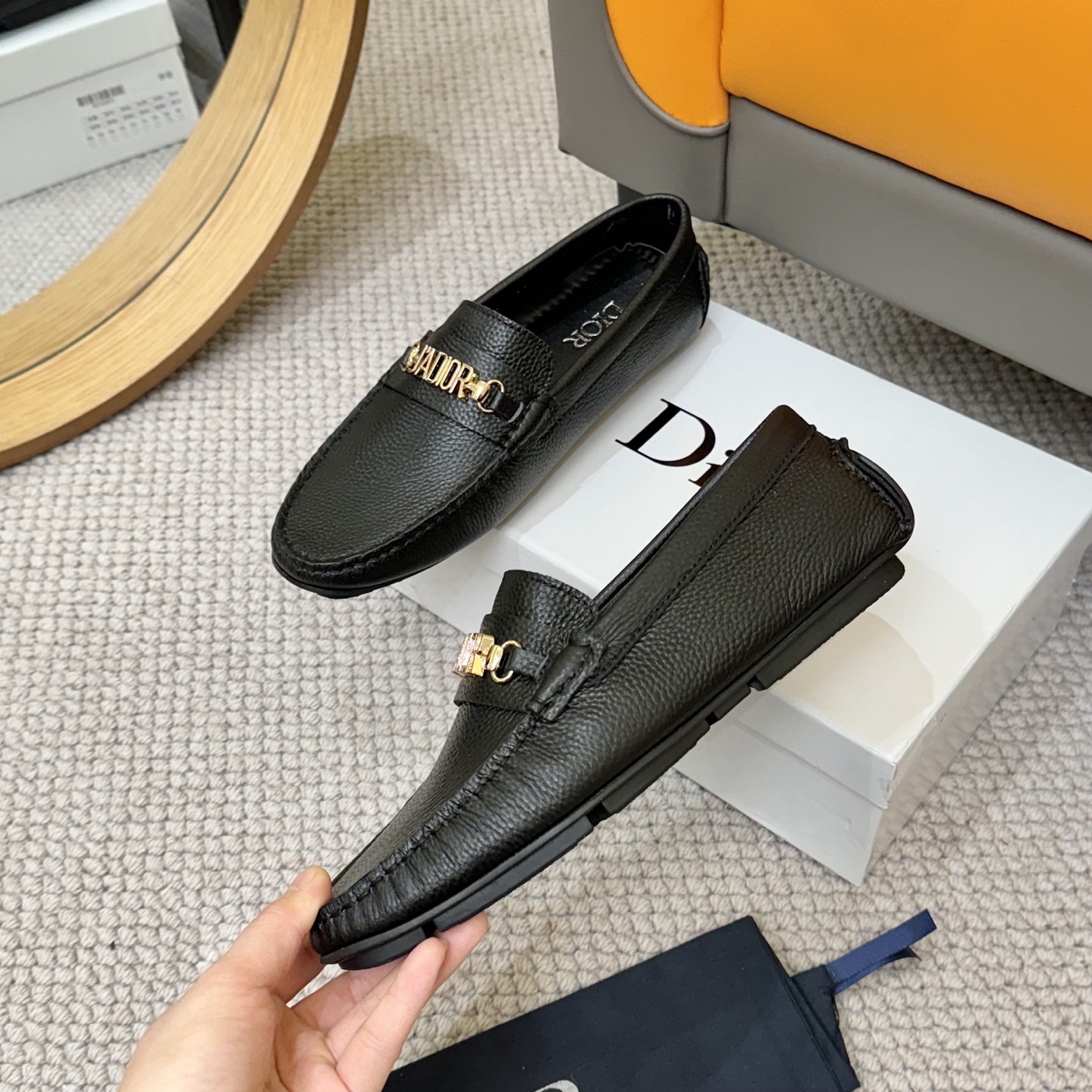Dior Men's Black Leather Loafers with "J'ADIOR" Detail - Size 38-46 5 i1743700659459 4084 0 3