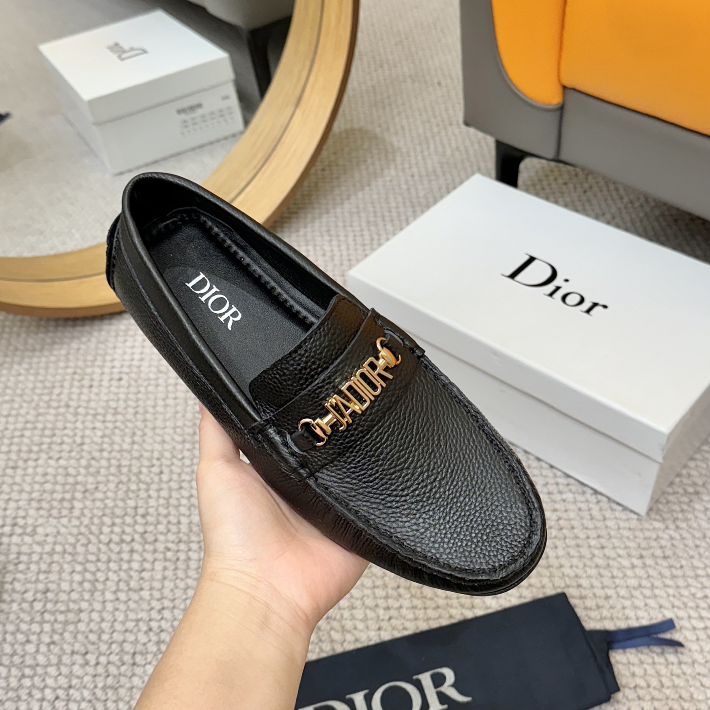 Dior Men's Black Leather Loafers with "J'ADIOR" Detail - Size 38-46 6 i1743700660435 3521 0 4