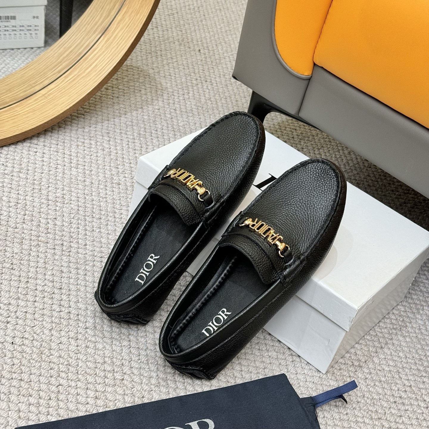 Dior Men's Black Leather Loafers with "J'ADIOR" Detail - Size 38-46 9 i1743700660463 9346 0 7