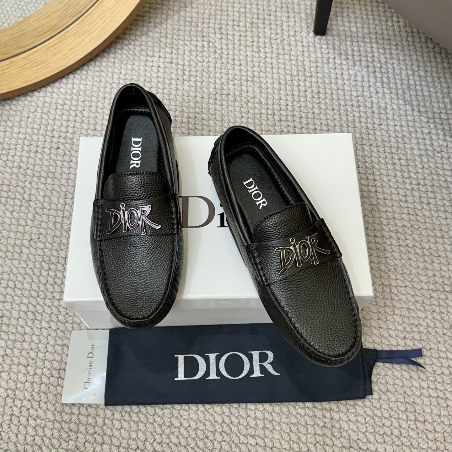 DIOR Men's Leather Loafers with Signature Hardware,Luxury and Comfort 1 DIOR Men's Leather Loafers with Signature Hardware,Luxury and Comfort
