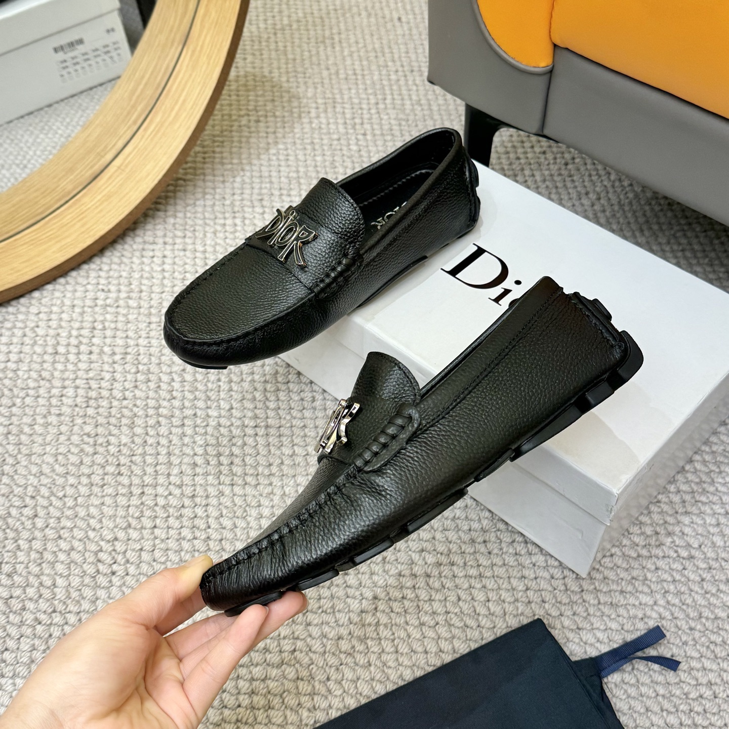 DIOR Men's Leather Loafers with Signature Hardware,Luxury and Comfort 5 i1743700713890 8063 0 3