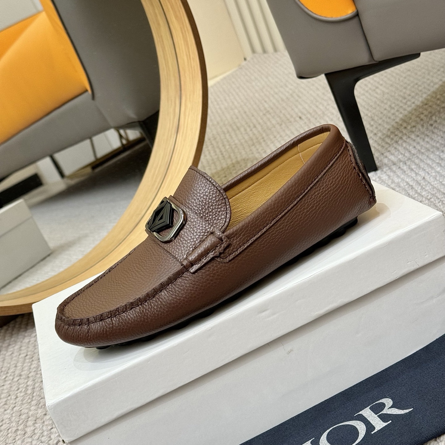 Dior Men's Brown Leather Loafers with Iconic CD Buckle, Size 38-46 7 i1743700822803 3747 0 5