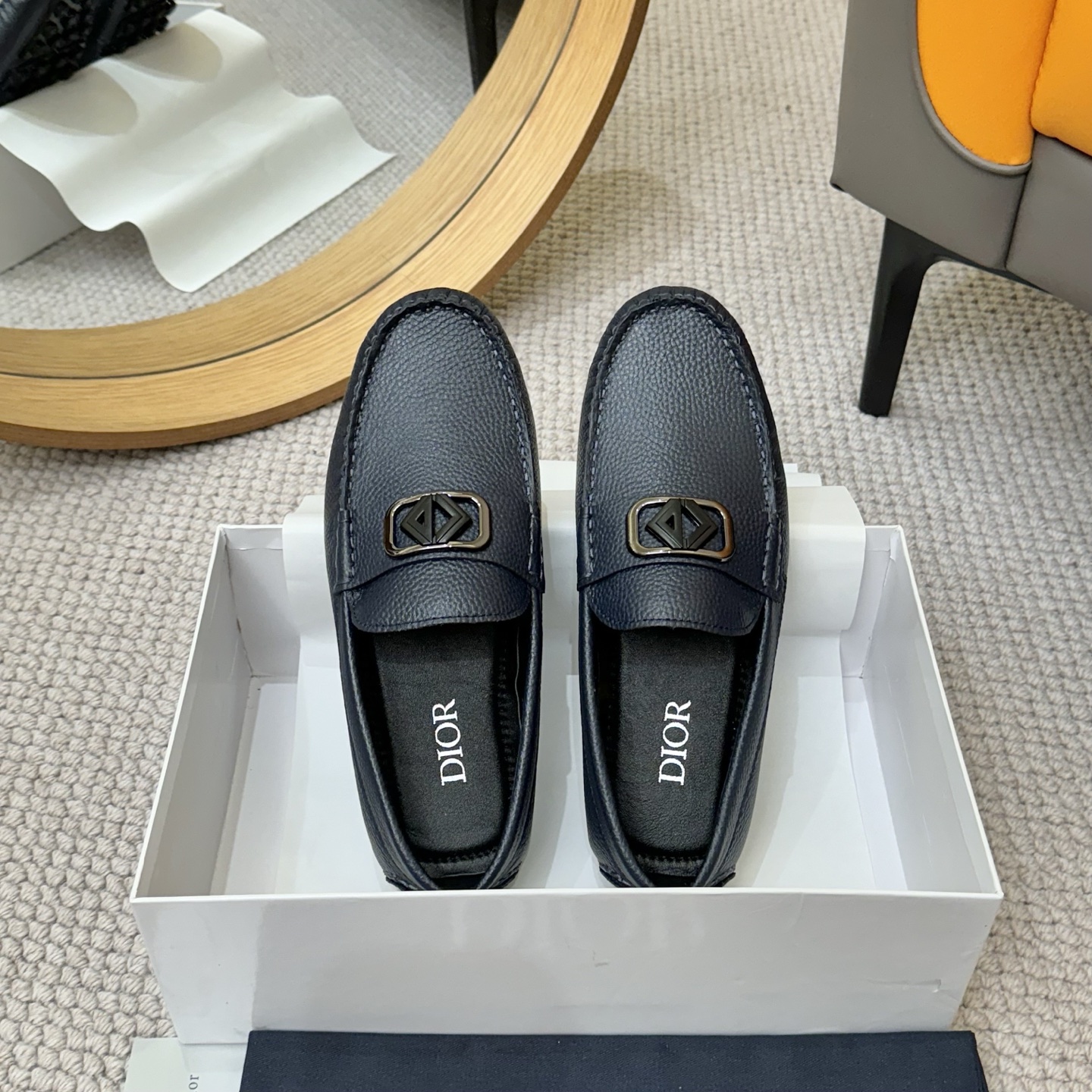 DIOR Men's Leather Loafers with Signature Buckle Detail - Stylish & Comfortable 3 i1743700845661 9818 0 1
