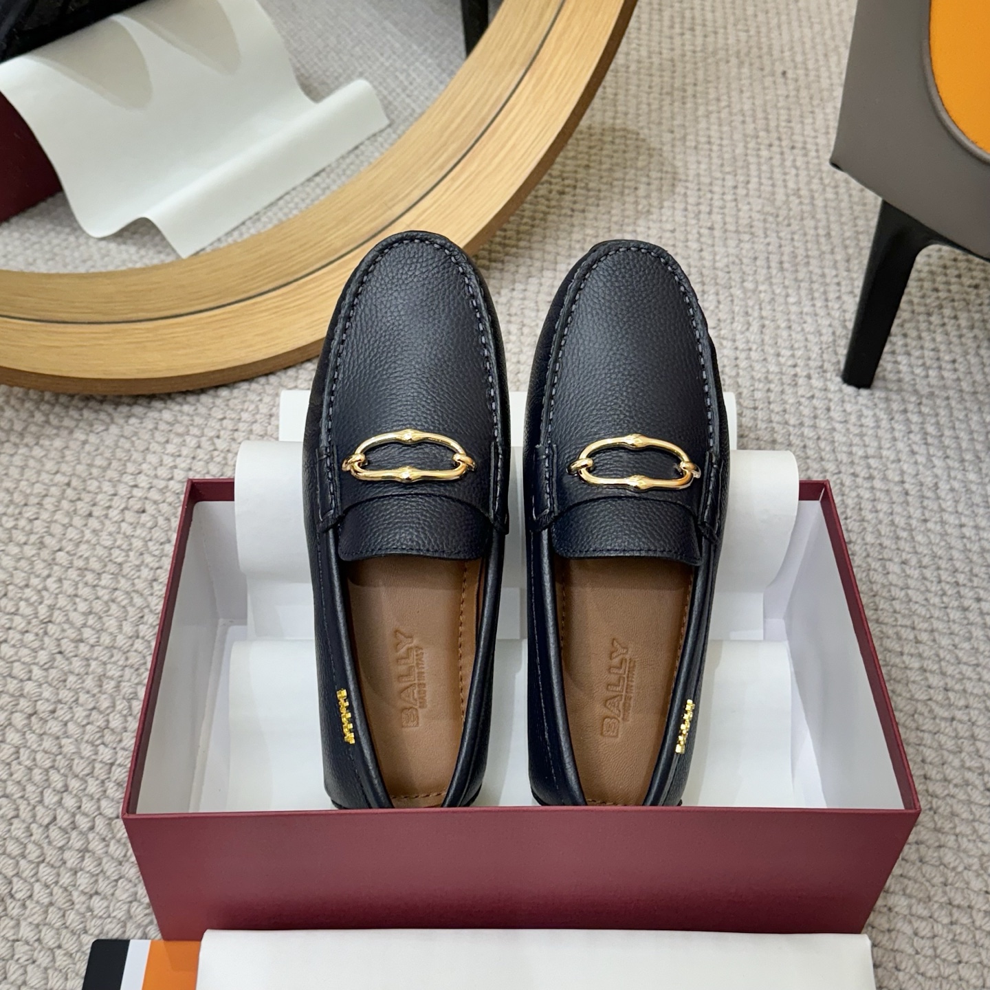 Bally Men's Leather Driver Loafers with Gold-Tone Hardware, Comfortable & Stylish 3 i1744399464339 6561 0 1