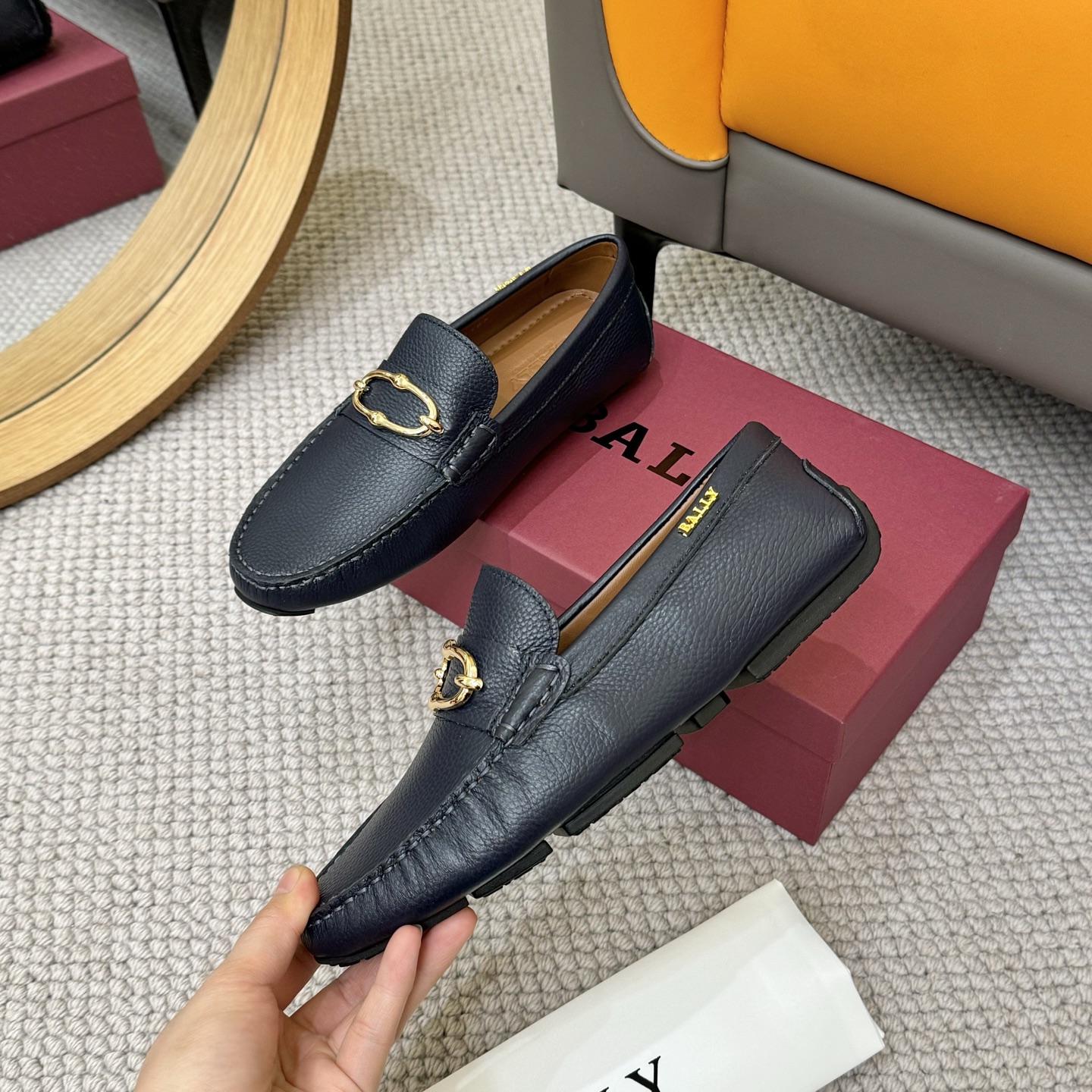 Bally Men's Leather Driver Loafers with Gold-Tone Hardware, Comfortable & Stylish 5 i1744399464443 244 0 3
