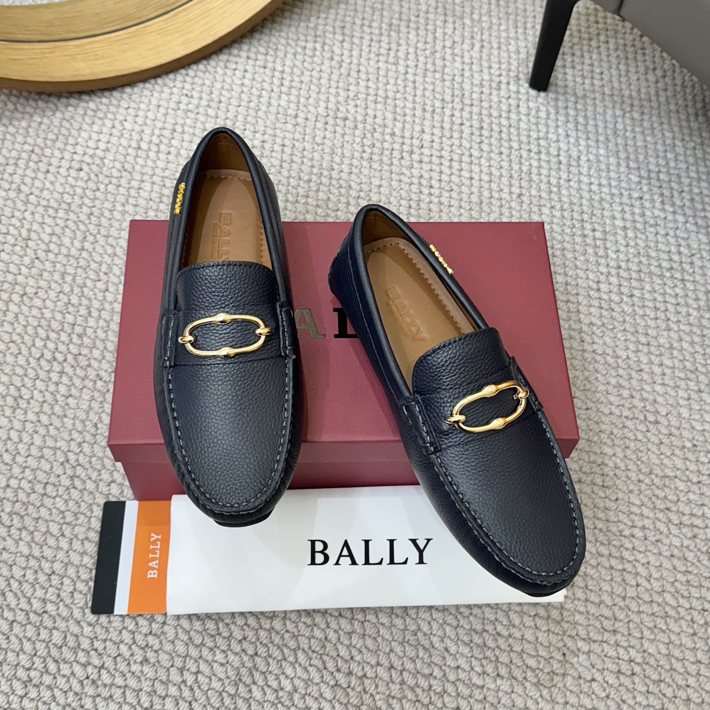 Bally Men's Leather Driver Loafers with Gold-Tone Hardware, Comfortable & Stylish 1 Bally Men's Leather Driver Loafers with Gold-Tone Hardware, Comfortable & Stylish