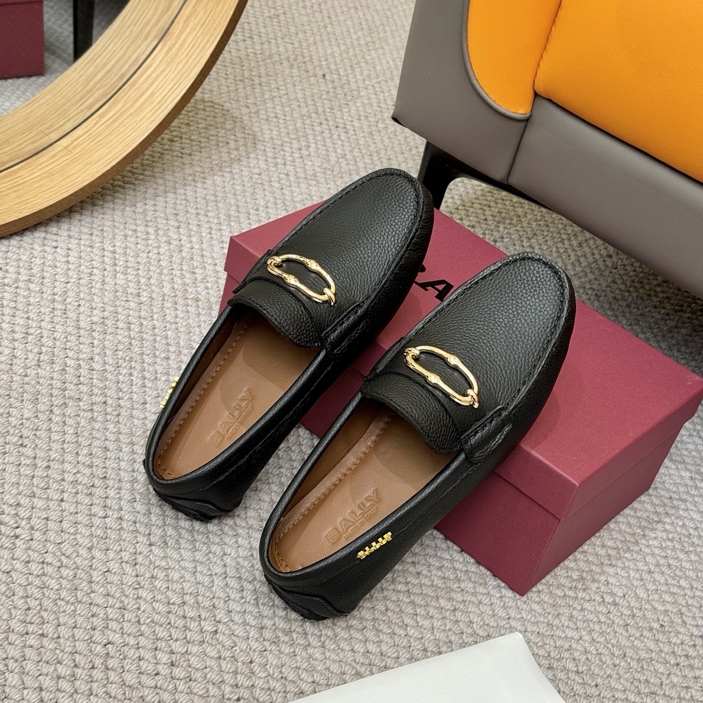 Bally Men's Leather Loafers with Gold-Tone Hardware, Black & Blue 9 i1744399481365 7117 0 7