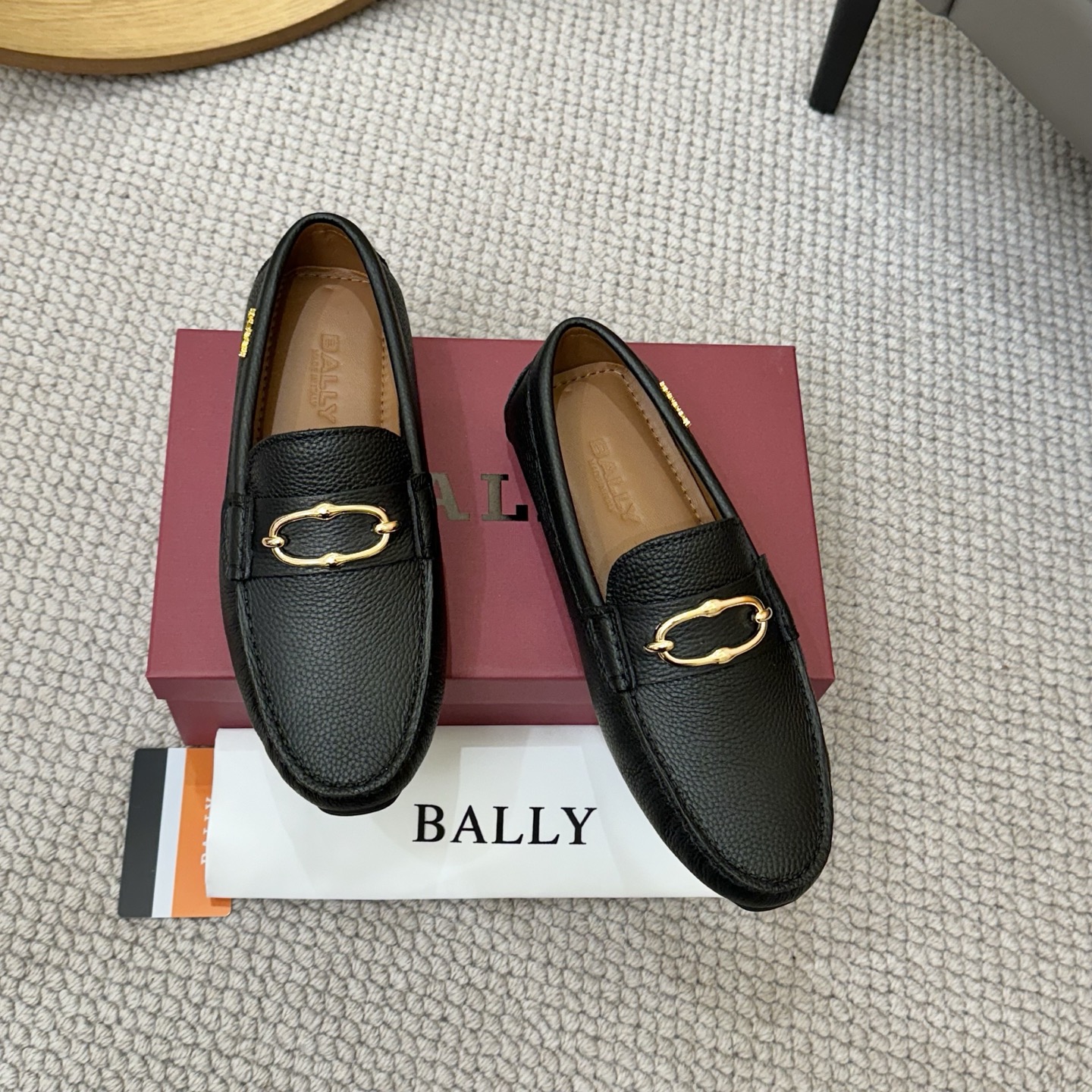 Bally Men's Leather Loafers with Gold-Tone Hardware, Black & Blue 2 i1744399482306 3032 0 0
