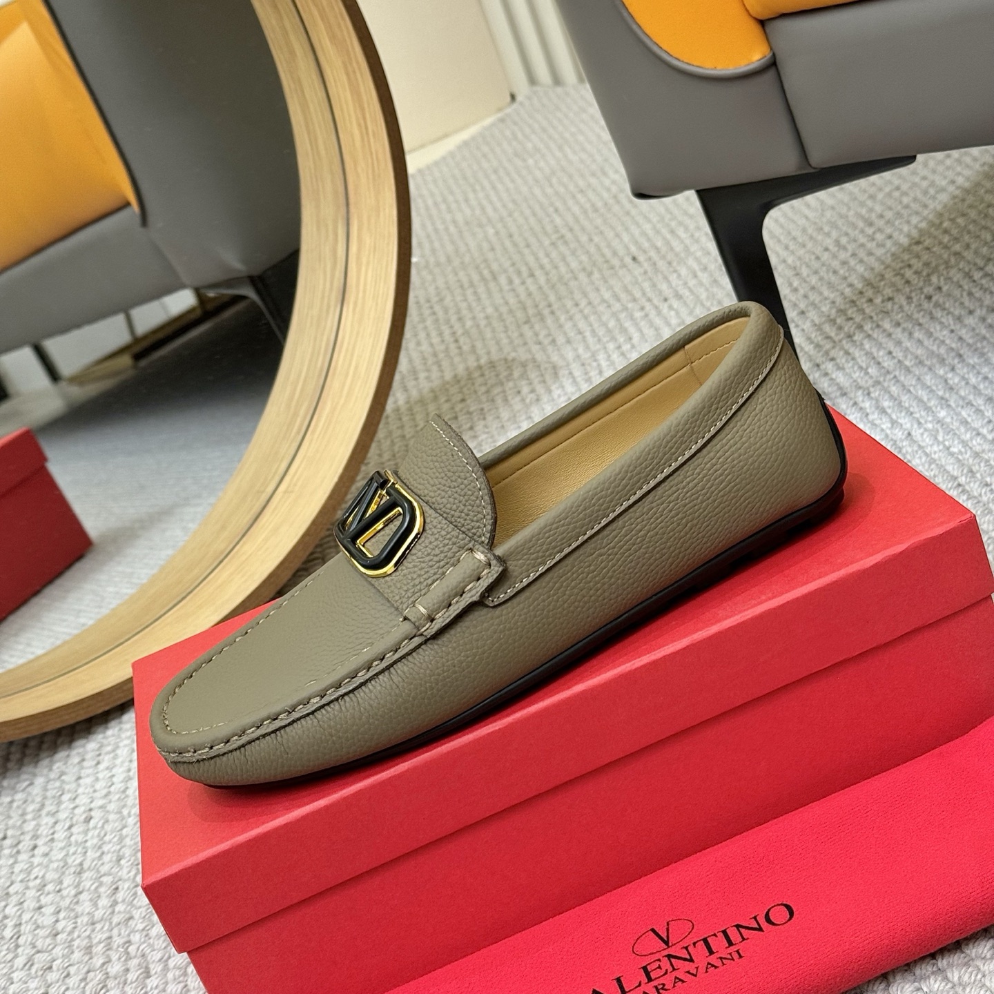 Valentino Men's Leather Loafers with Metal Buckle - Business Casual Slip-Ons 7 i1744399545517 2351 0 5