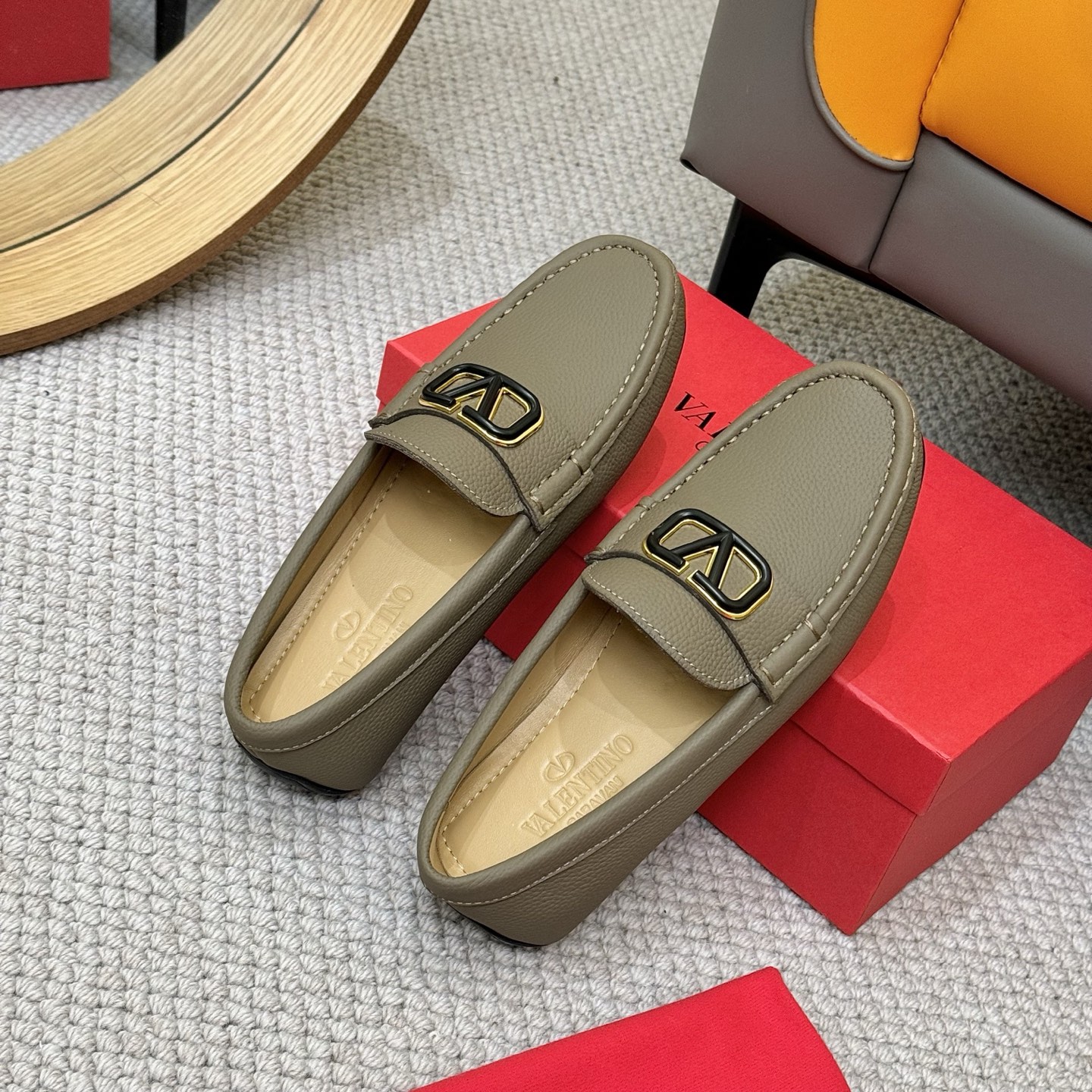 Valentino Men's Leather Loafers with Metal Buckle - Business Casual Slip-Ons 9 i1744399545520 2196 0 7