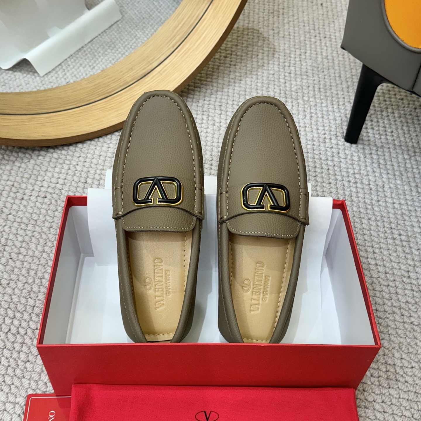 Valentino Men's Leather Loafers with Metal Buckle - Business Casual Slip-Ons 3 i1744399546537 2373 0 1