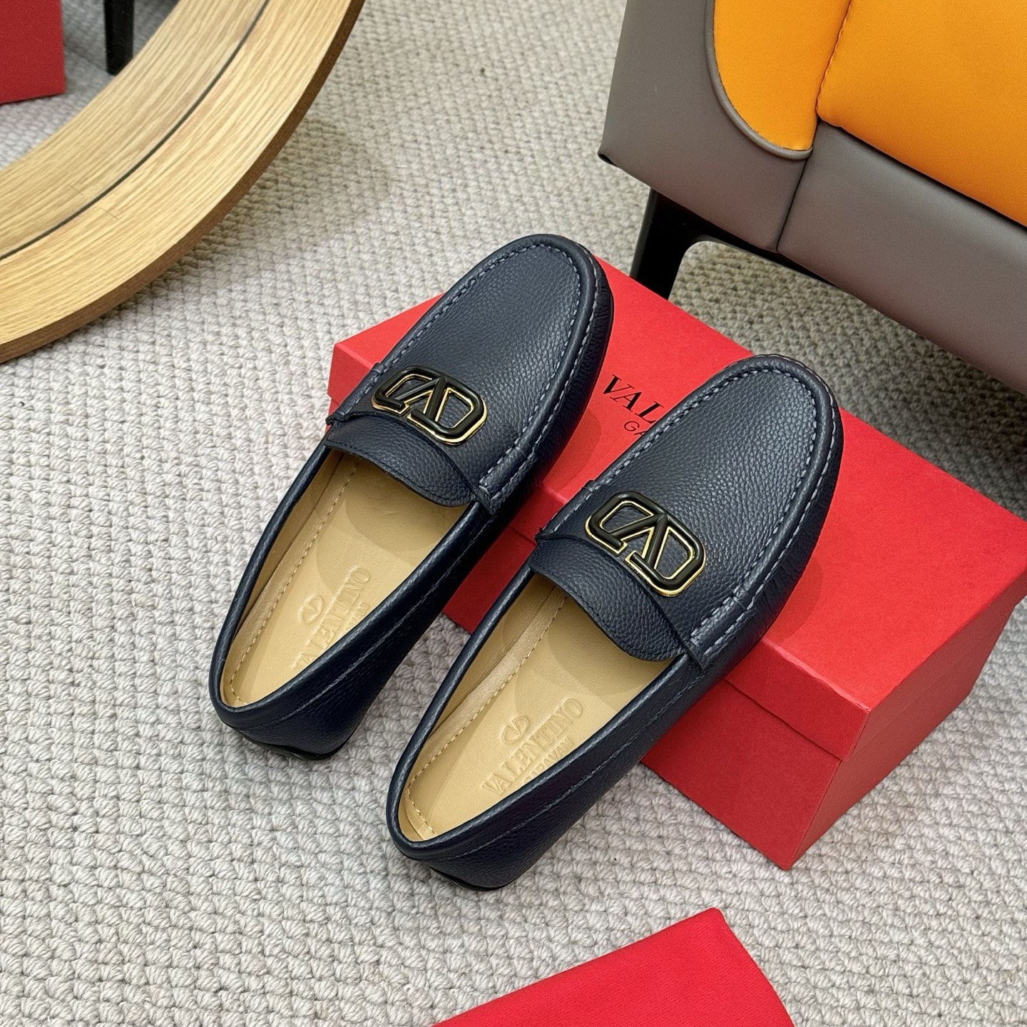 Valentino Men's Leather Loafers with Metal Logo - Business Casual Shoes 9 i1744399568639 2405 0 7