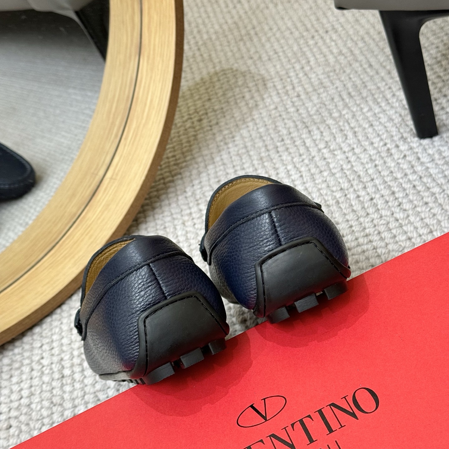 Valentino Men's Leather Loafers with Metal Logo - Business Casual Shoes 10 i1744399568659 5099 0 8