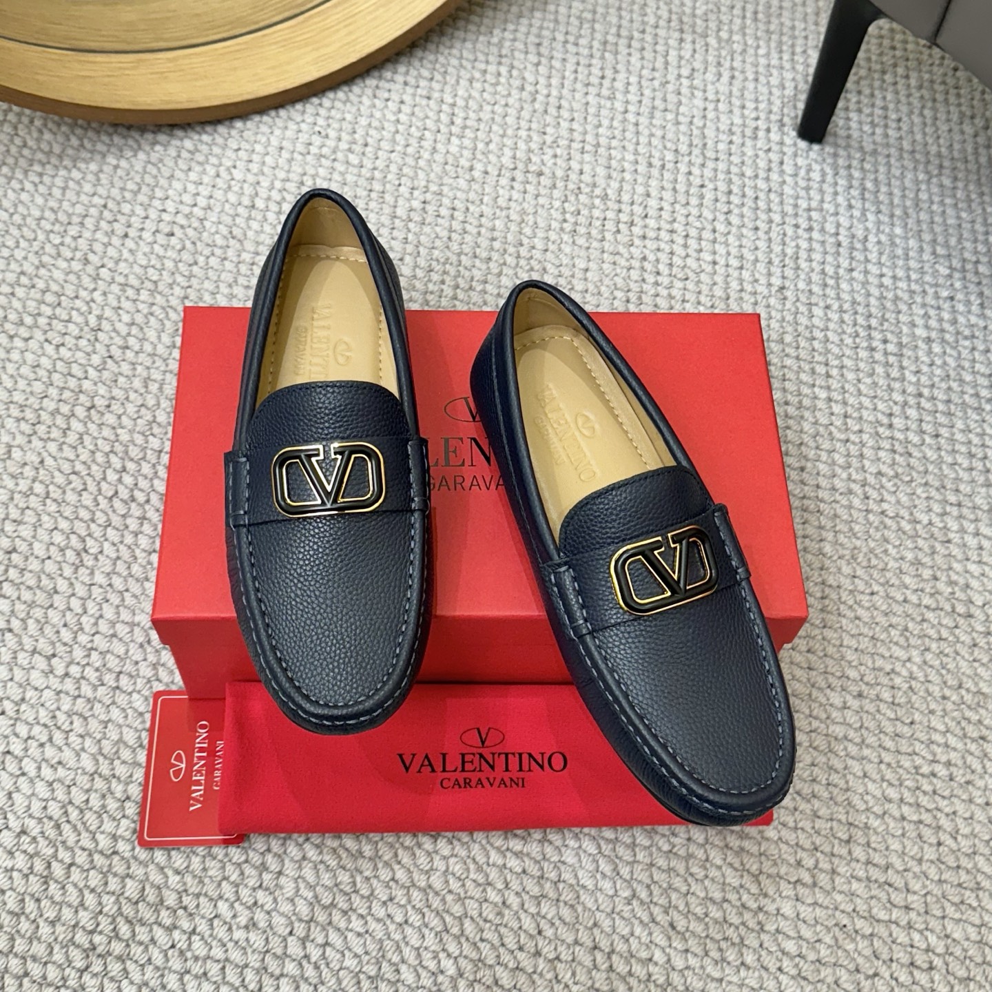 Valentino Men's Leather Loafers with Metal Logo - Business Casual Shoes 2 i1744399568678 5709 0 0