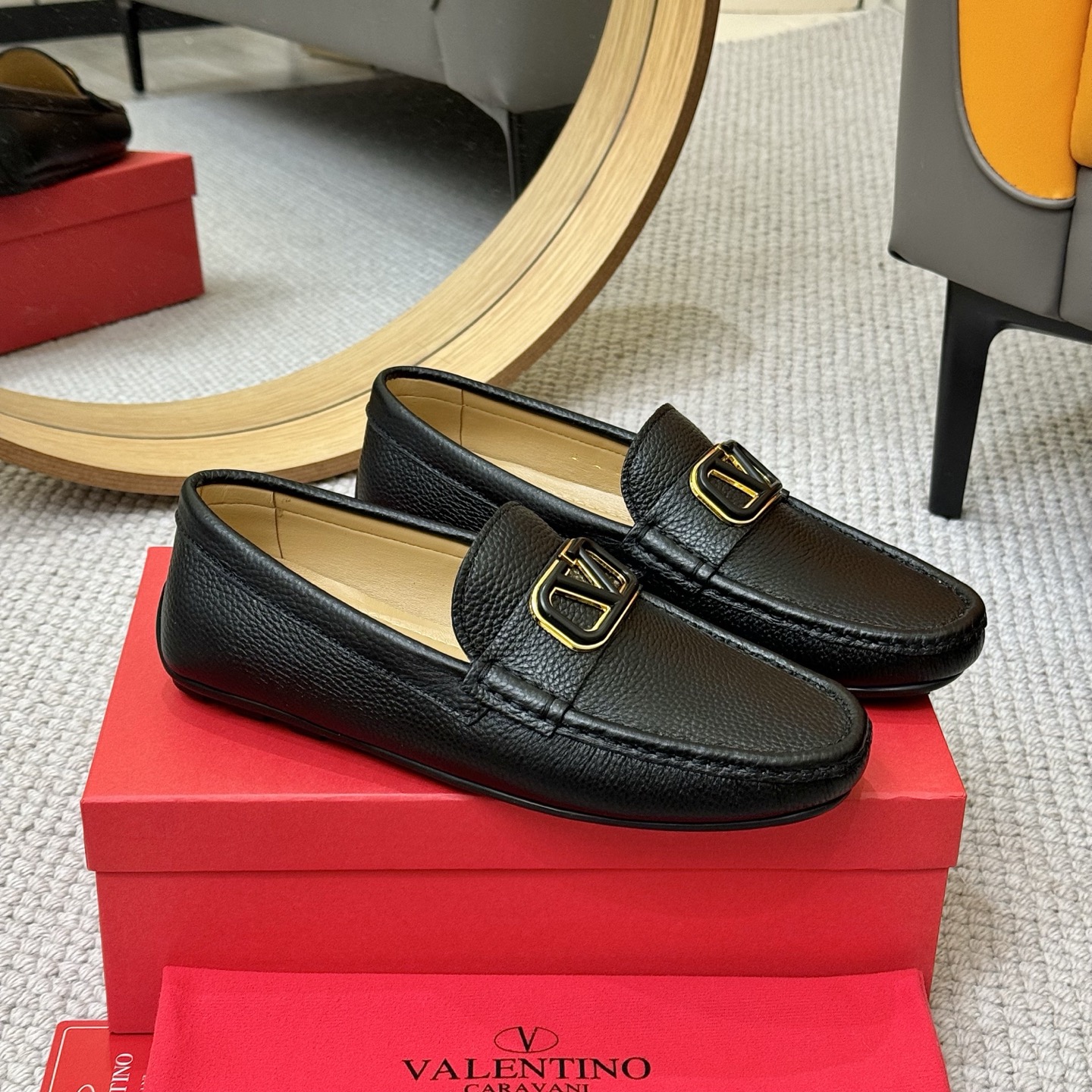 Valentino Leather Loafers, Business Casual Shoes, Metal Buckle, Comfort Fit 4 i1744399587111 8605 0 2