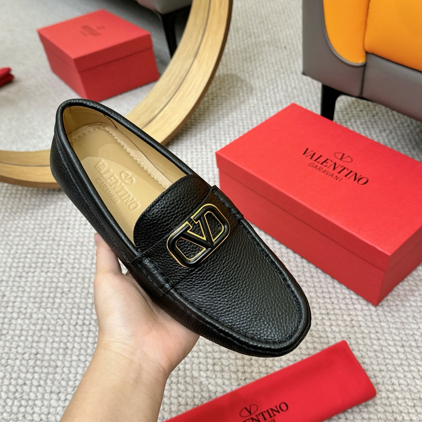 Valentino Leather Loafers, Business Casual Shoes, Metal Buckle, Comfort Fit 6 i1744399587236 6232 0 4