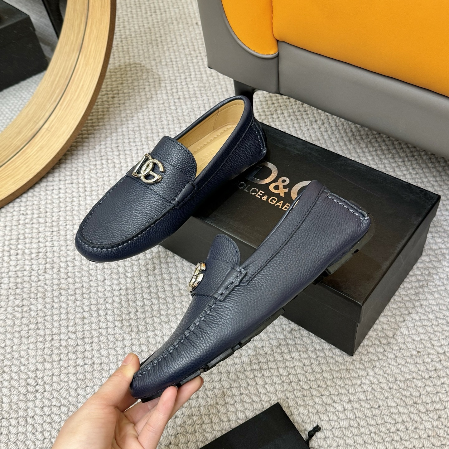 Dolce & Gabbana Leather Driving Moccasins with DG Hardware and Rubber Sole 5 i1744399770027 5398 0 3