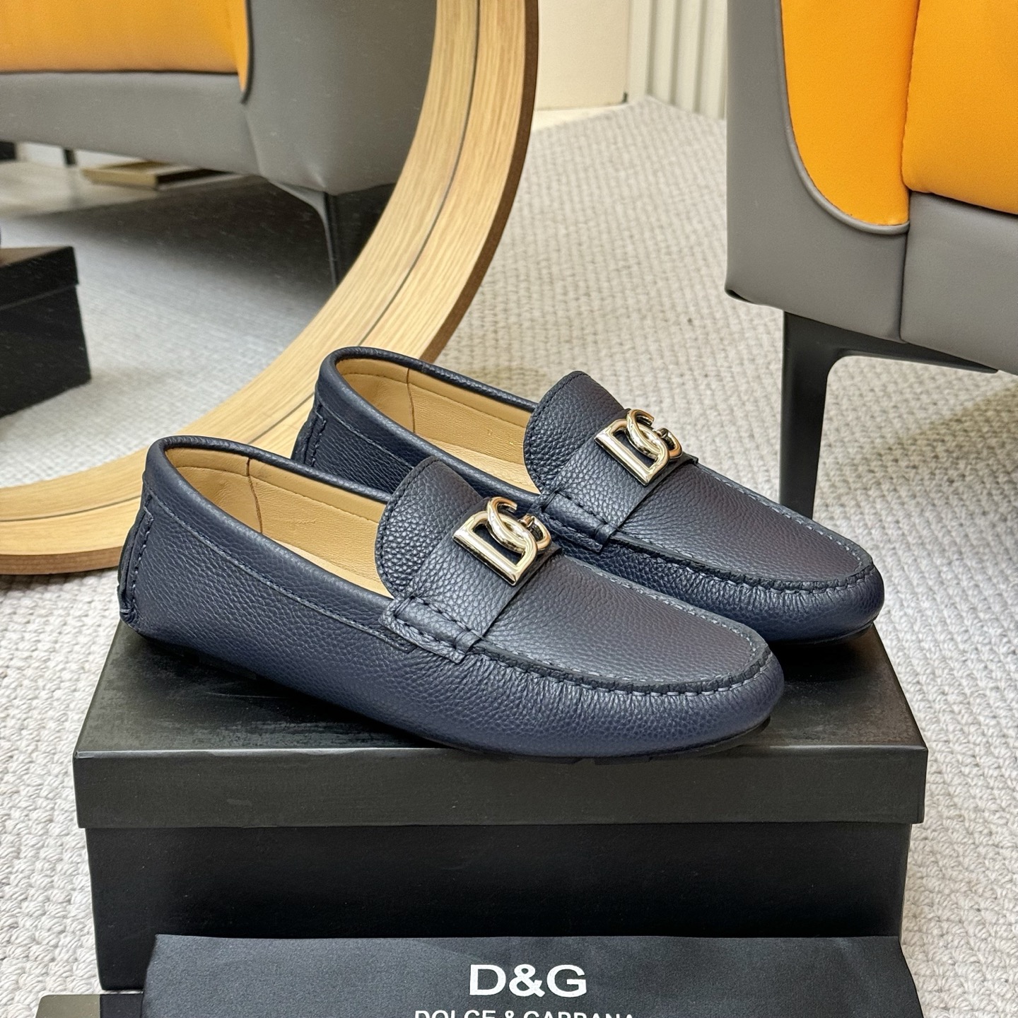 Dolce & Gabbana Leather Driving Moccasins with DG Hardware and Rubber Sole 4 i1744399770727 9623 0 2