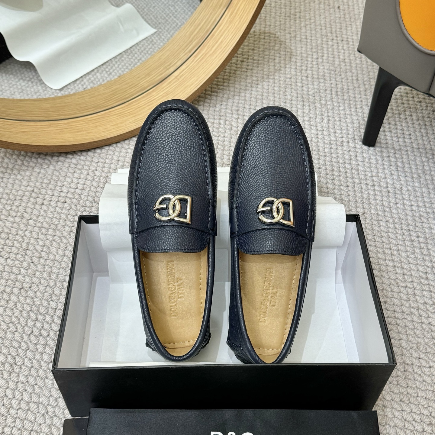 Dolce & Gabbana Leather Driving Moccasins with DG Hardware and Rubber Sole 3 i1744399770784 3670 0 1