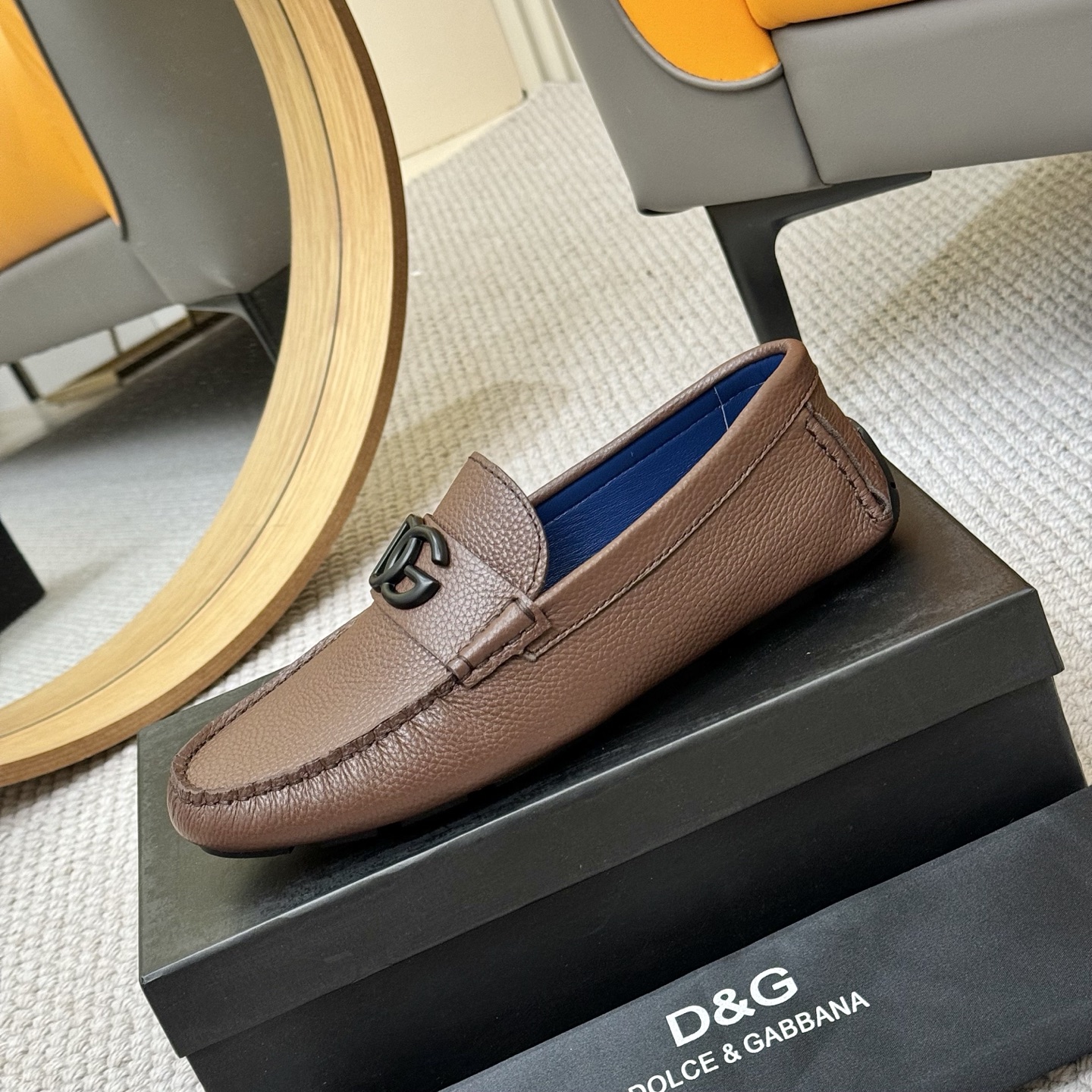 Dolce & Gabbana Leather Driving Moccasins Loafers with DG Logo in Brown 7 i1744399813678 8793 0 5