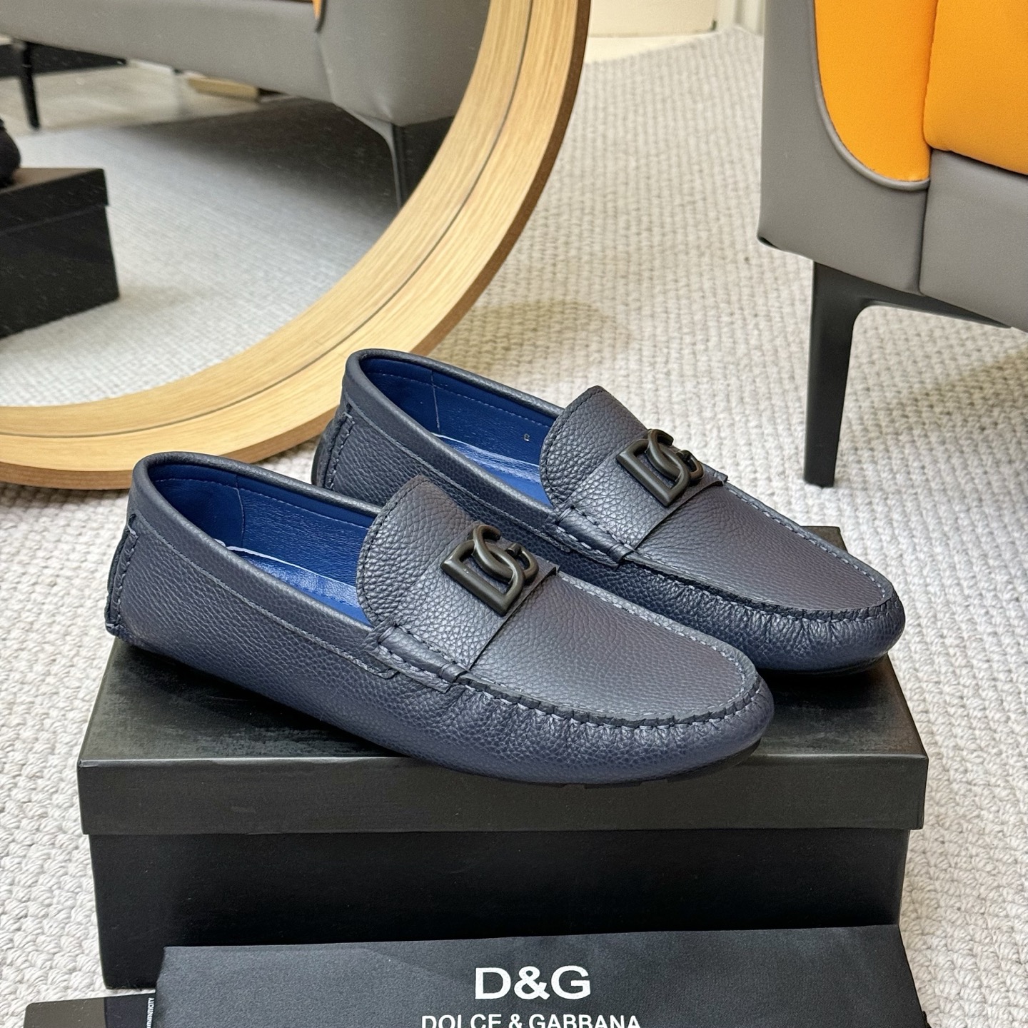 Dolce & Gabbana Men's Leather Driving Moccasins Loafers Shoes, Blue 4 i1744399829567 1446 0 2