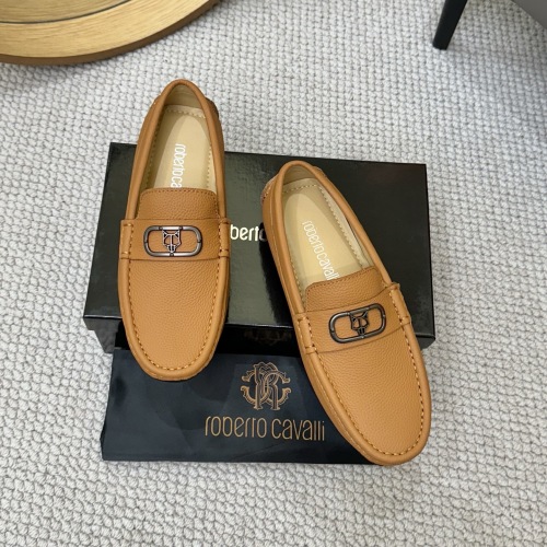 Roberto Cavalli Men's Leather Loafers Slip-on Shoes with Iconic Buckle 1 Roberto Cavalli Men's Leather Loafers Slip-on Shoes with Iconic Buckle